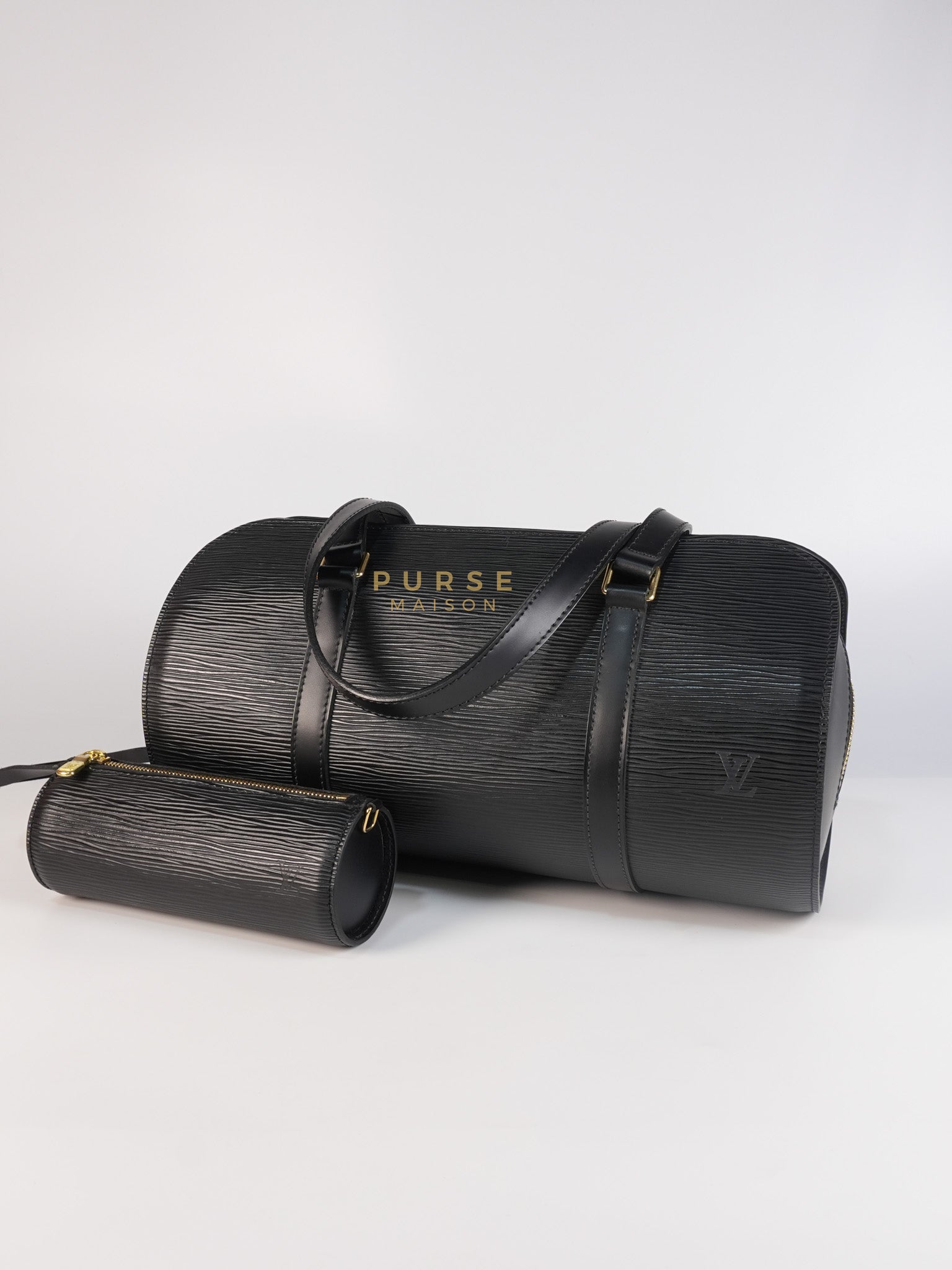 Soufflot Bag In Black Epi Leather & Gold Hardware (Date Code: MI0024) | Purse Maison Luxury Bags Shop
