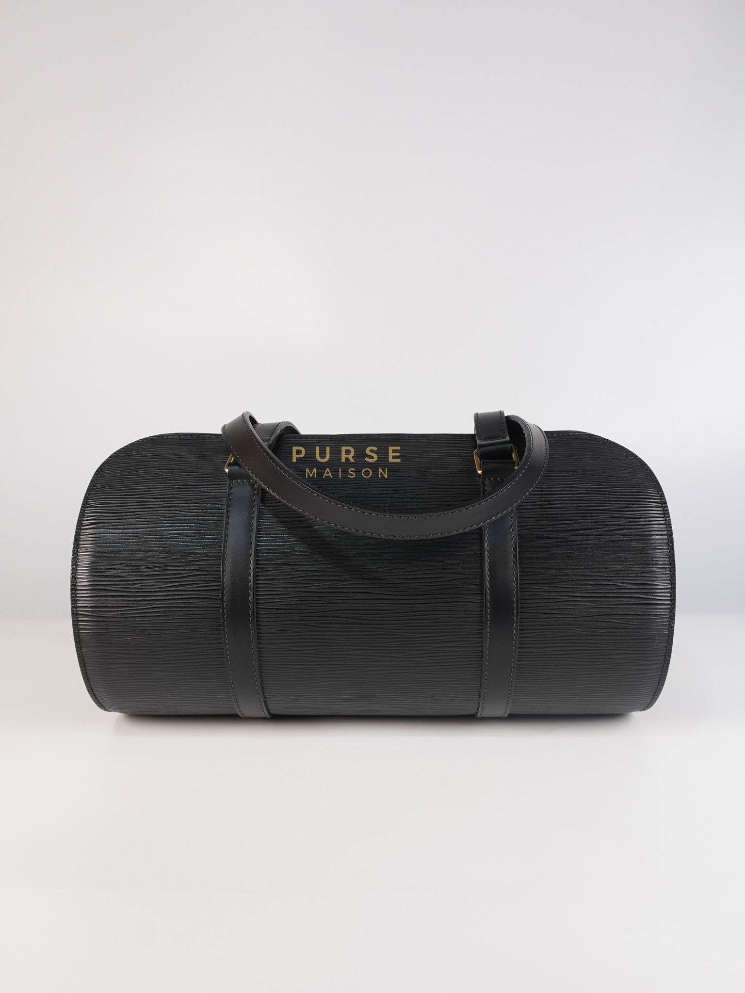 Soufflot Bag In Black Epi Leather & Gold Hardware (Date Code: MI0024) | Purse Maison Luxury Bags Shop