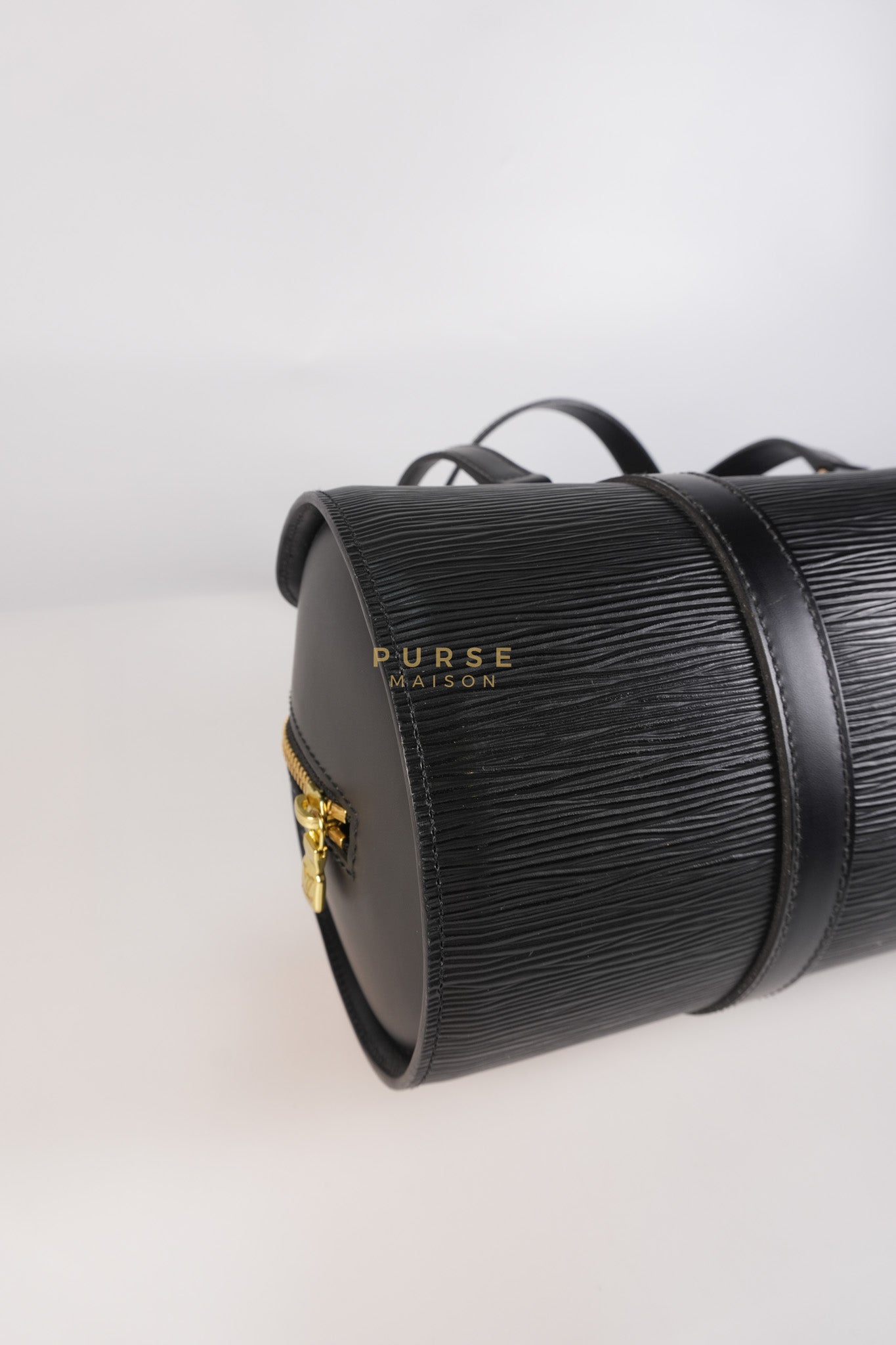 Soufflot Bag In Black Epi Leather & Gold Hardware (Date Code: MI0024) | Purse Maison Luxury Bags Shop