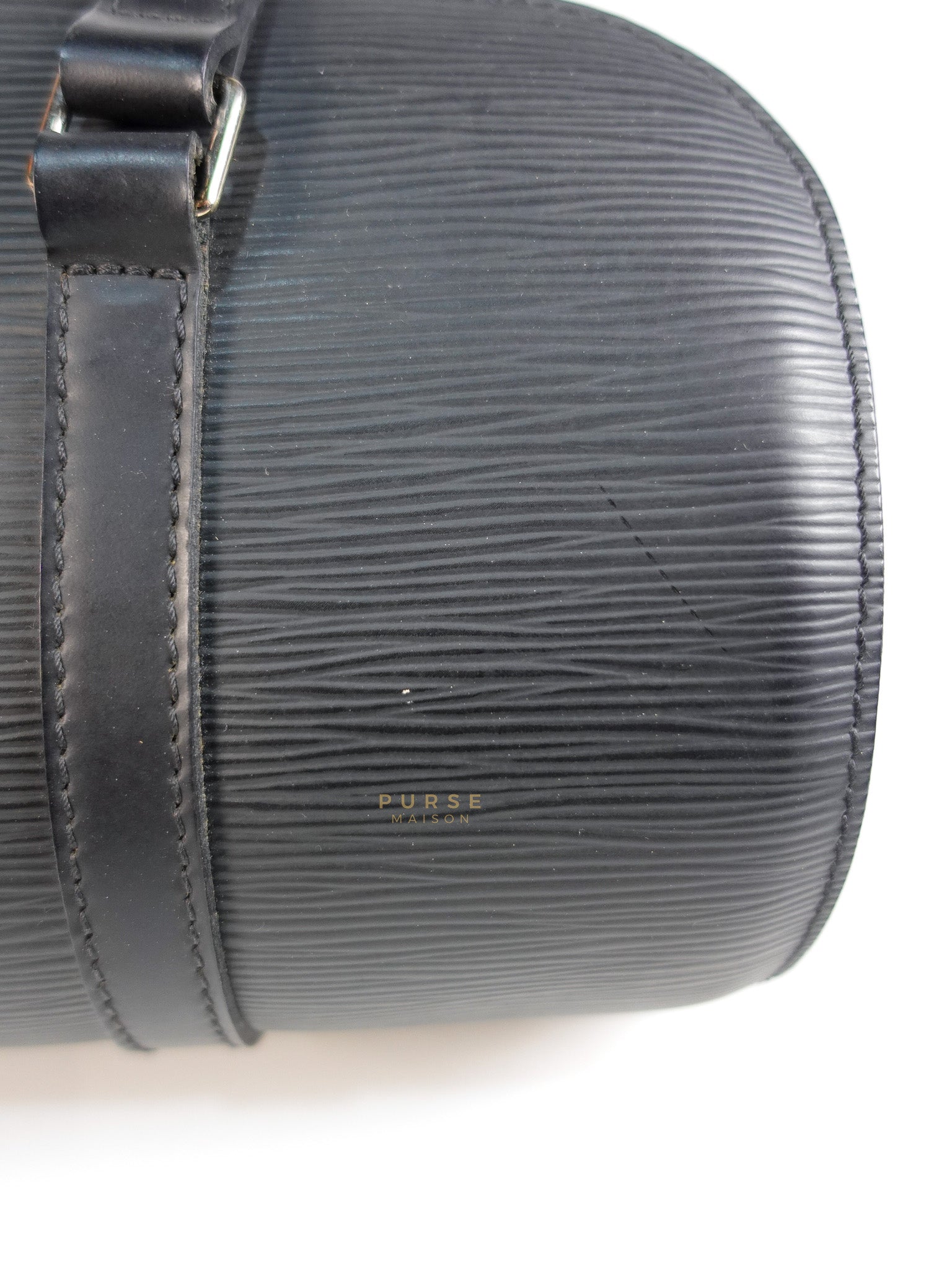 Soufflot Hand Bag in Black Epi Leather & Silver Hardware (Date Code: MI1026) | Purse Maison Luxury Bags Shop