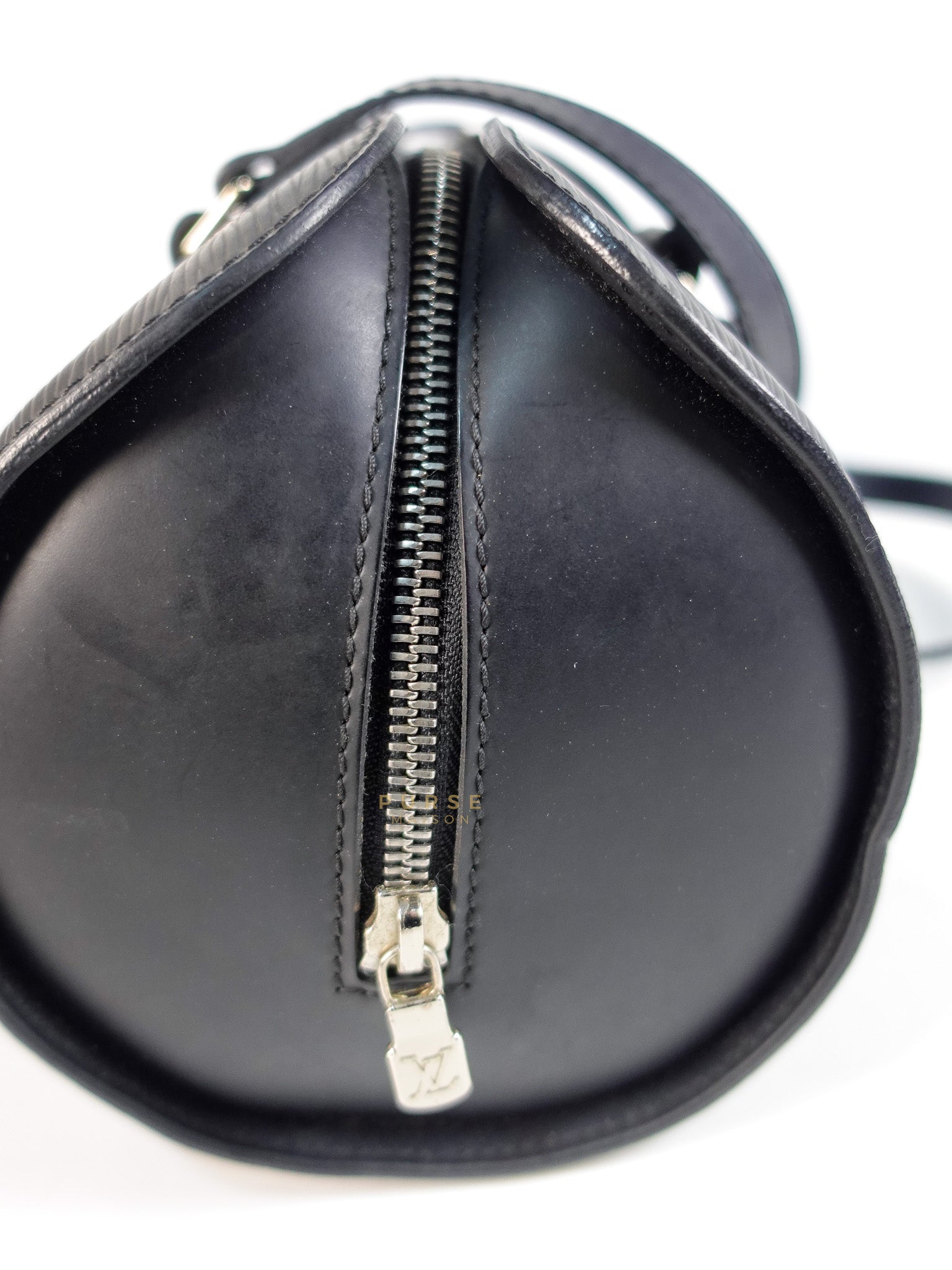 Soufflot Hand Bag in Black Epi Leather & Silver Hardware (Date Code: MI1026) | Purse Maison Luxury Bags Shop