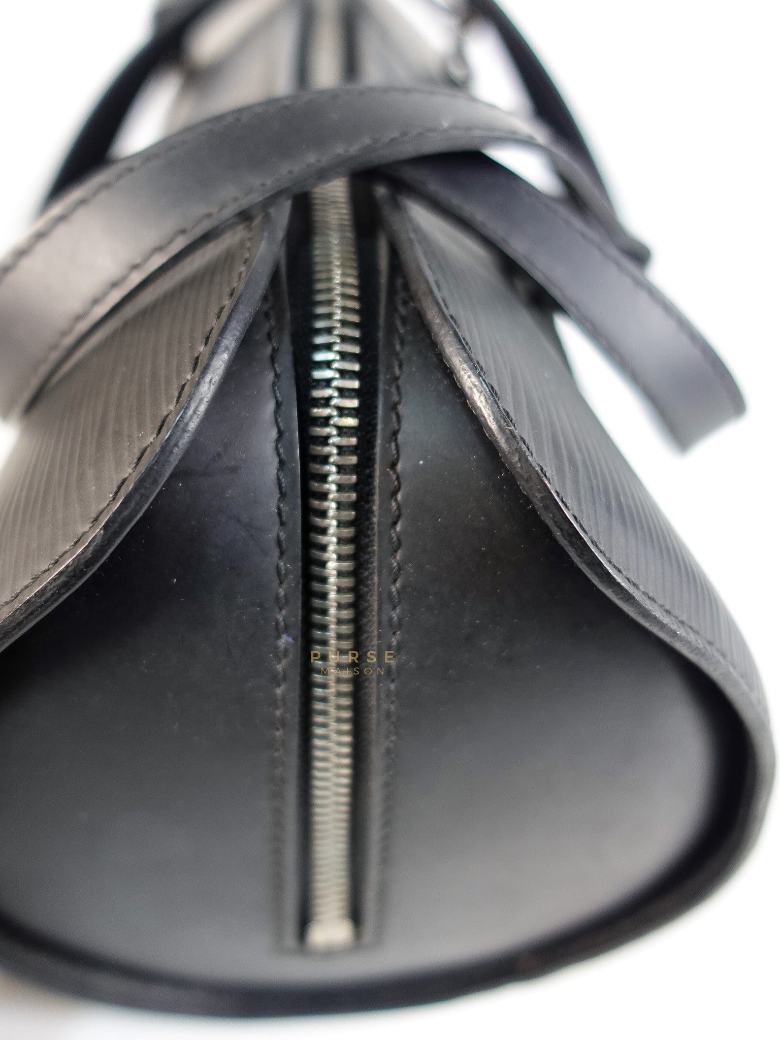 Soufflot Hand Bag in Black Epi Leather & Silver Hardware (Date Code: MI1026) | Purse Maison Luxury Bags Shop