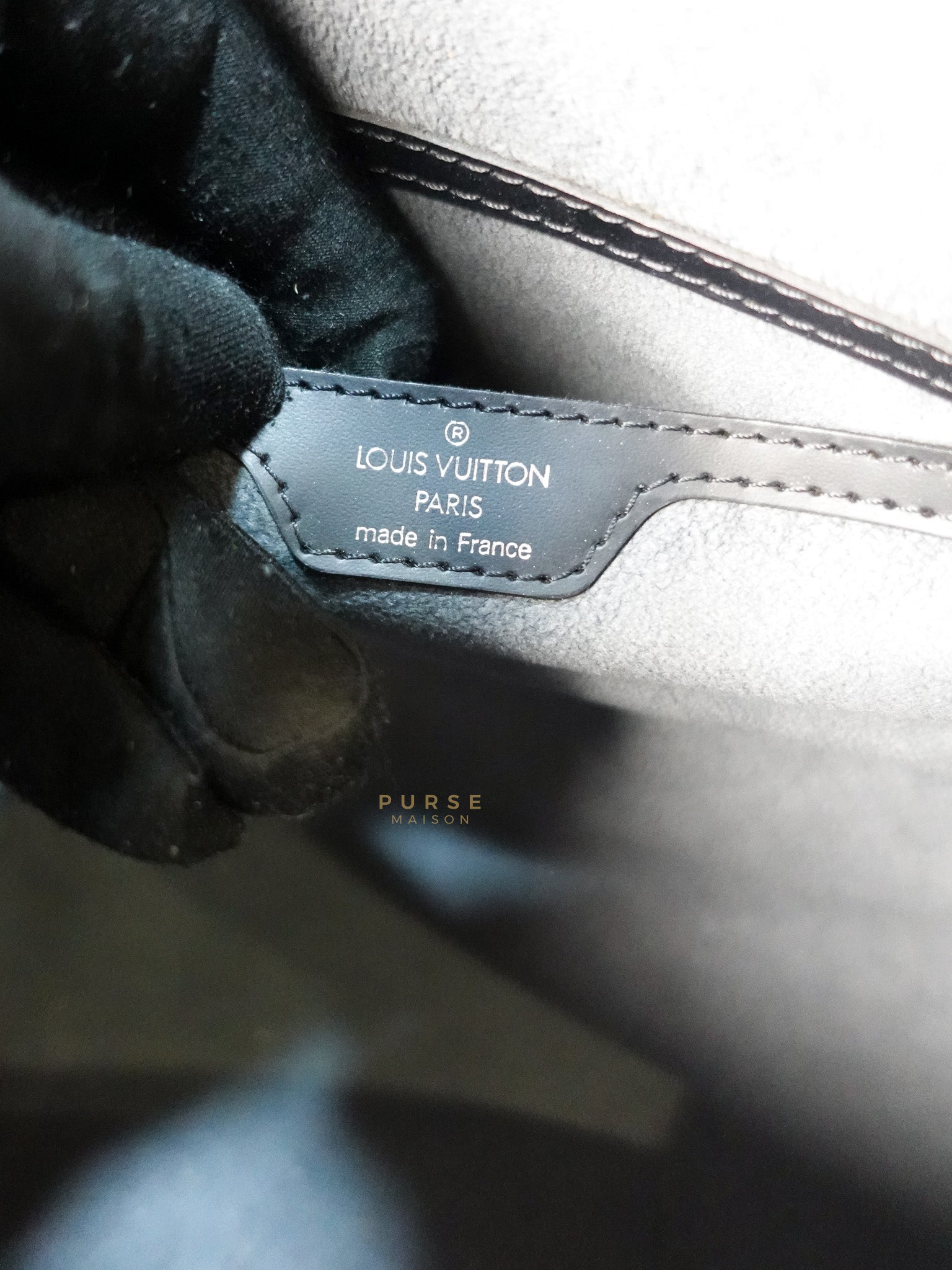 Soufflot Hand Bag in Black Epi Leather & Silver Hardware (Date Code: MI1026) | Purse Maison Luxury Bags Shop