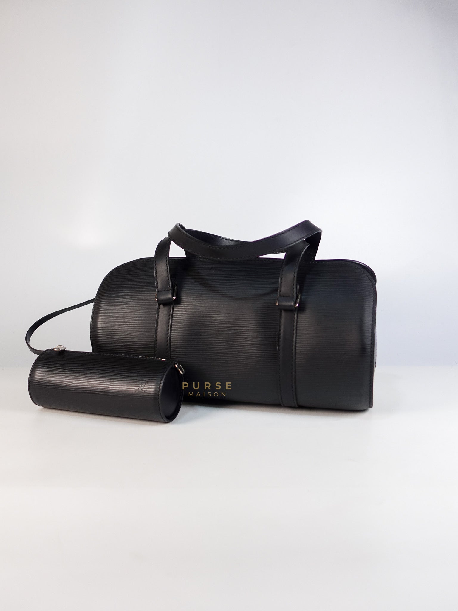 Soufflot Hand Bag in Black Epi Leather & Silver Hardware (Date Code: MI1026) | Purse Maison Luxury Bags Shop