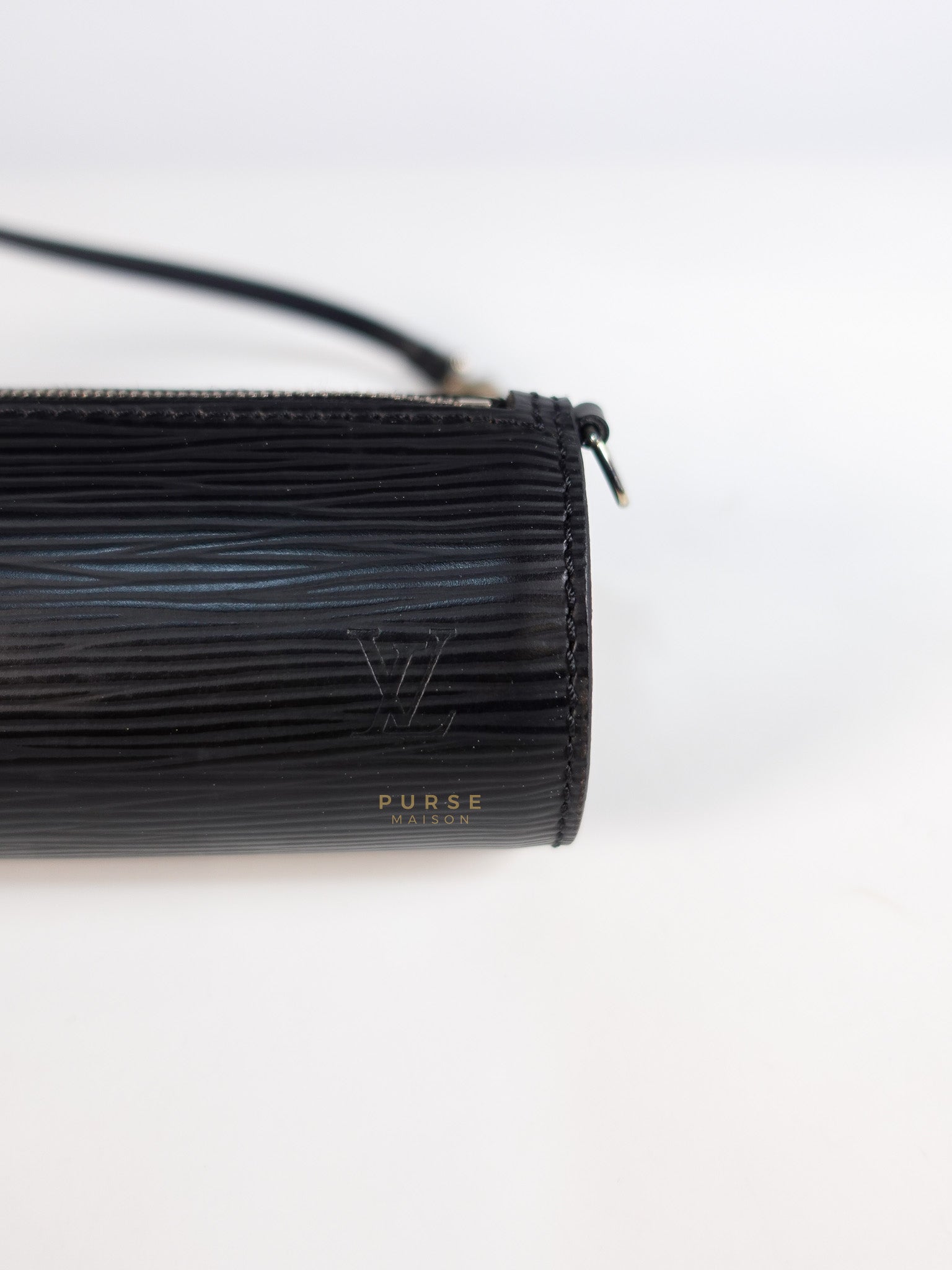 Soufflot Hand Bag in Black Epi Leather & Silver Hardware (Date Code: MI1026) | Purse Maison Luxury Bags Shop