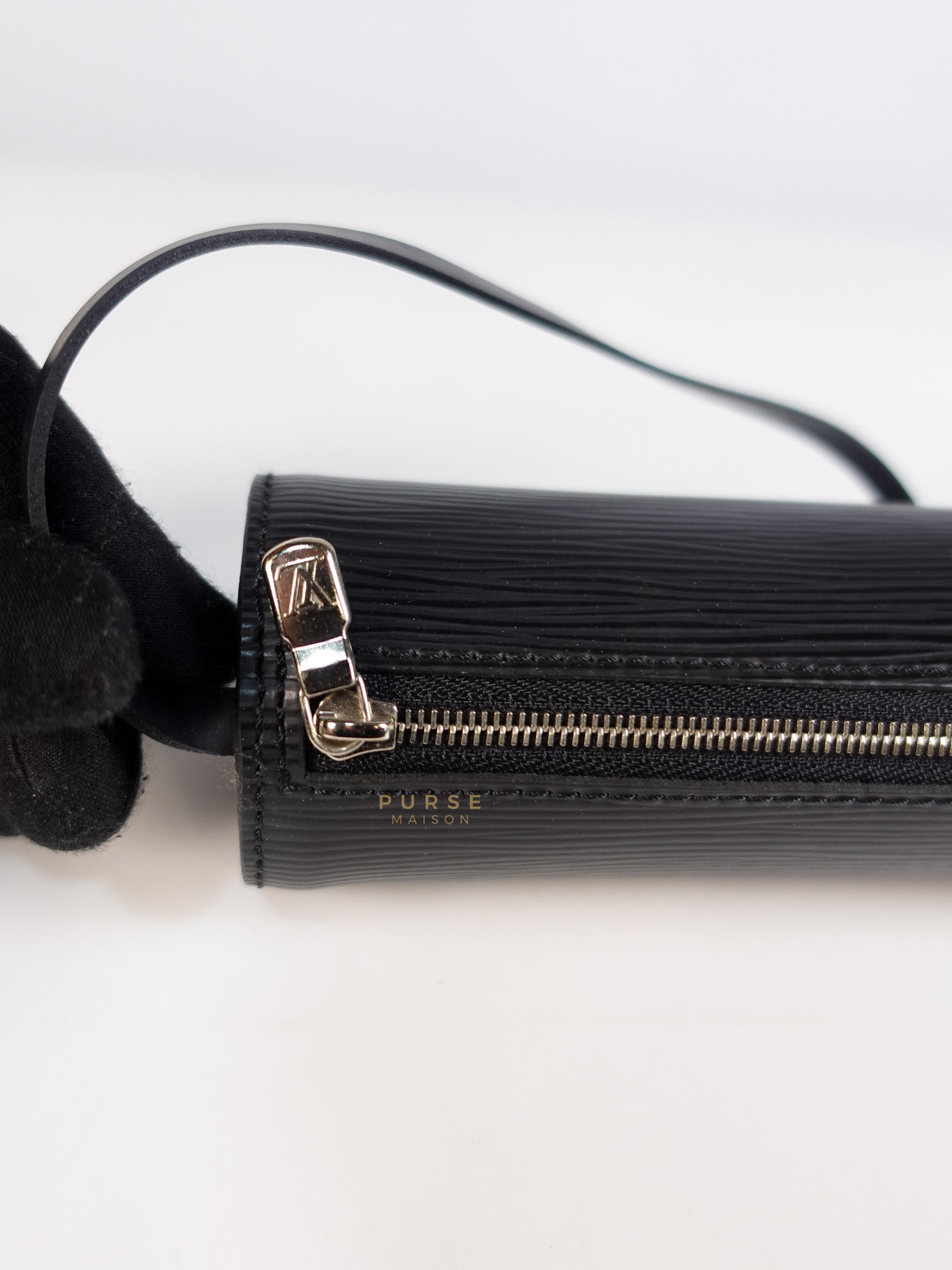 Soufflot Hand Bag in Black Epi Leather & Silver Hardware (Date Code: MI1026) | Purse Maison Luxury Bags Shop