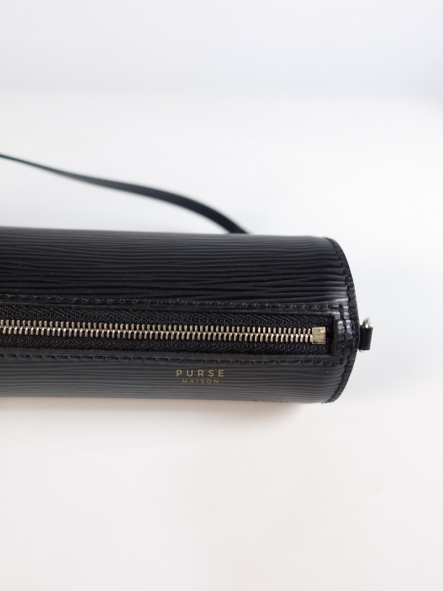 Soufflot Hand Bag in Black Epi Leather & Silver Hardware (Date Code: MI1026) | Purse Maison Luxury Bags Shop