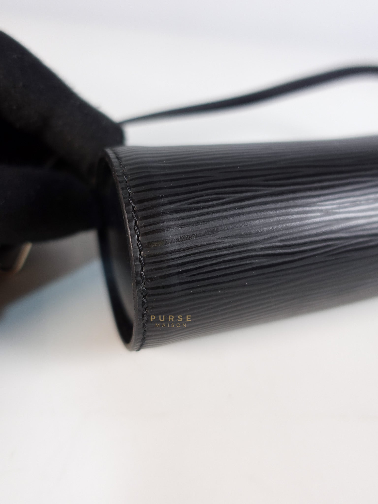 Soufflot Hand Bag in Black Epi Leather & Silver Hardware (Date Code: MI1026) | Purse Maison Luxury Bags Shop
