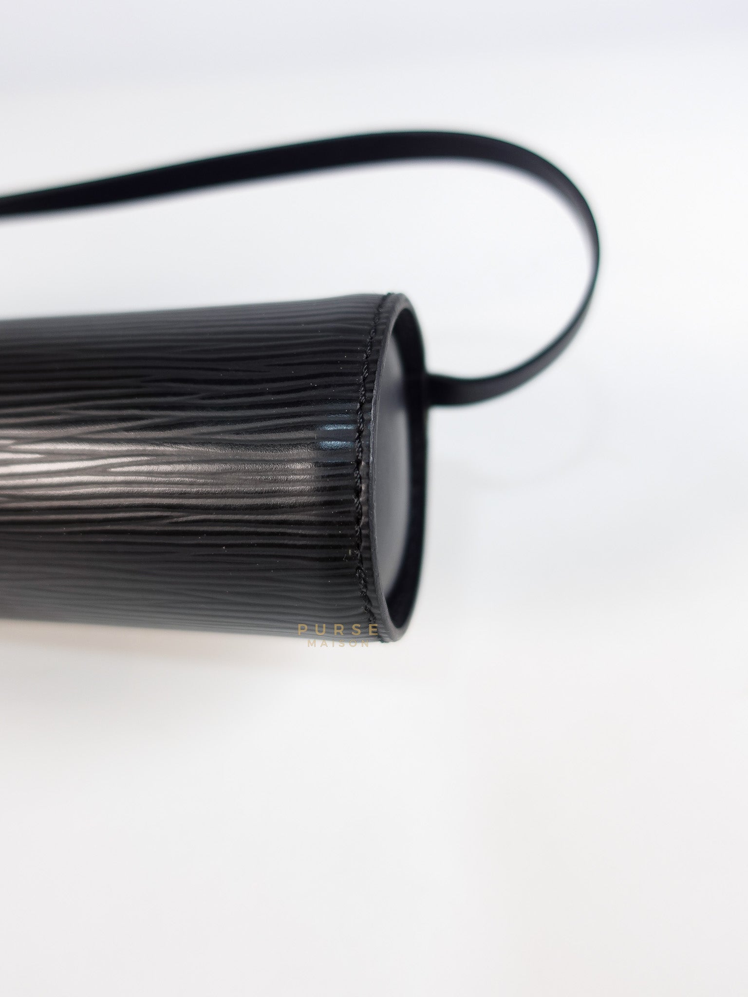 Soufflot Hand Bag in Black Epi Leather & Silver Hardware (Date Code: MI1026) | Purse Maison Luxury Bags Shop