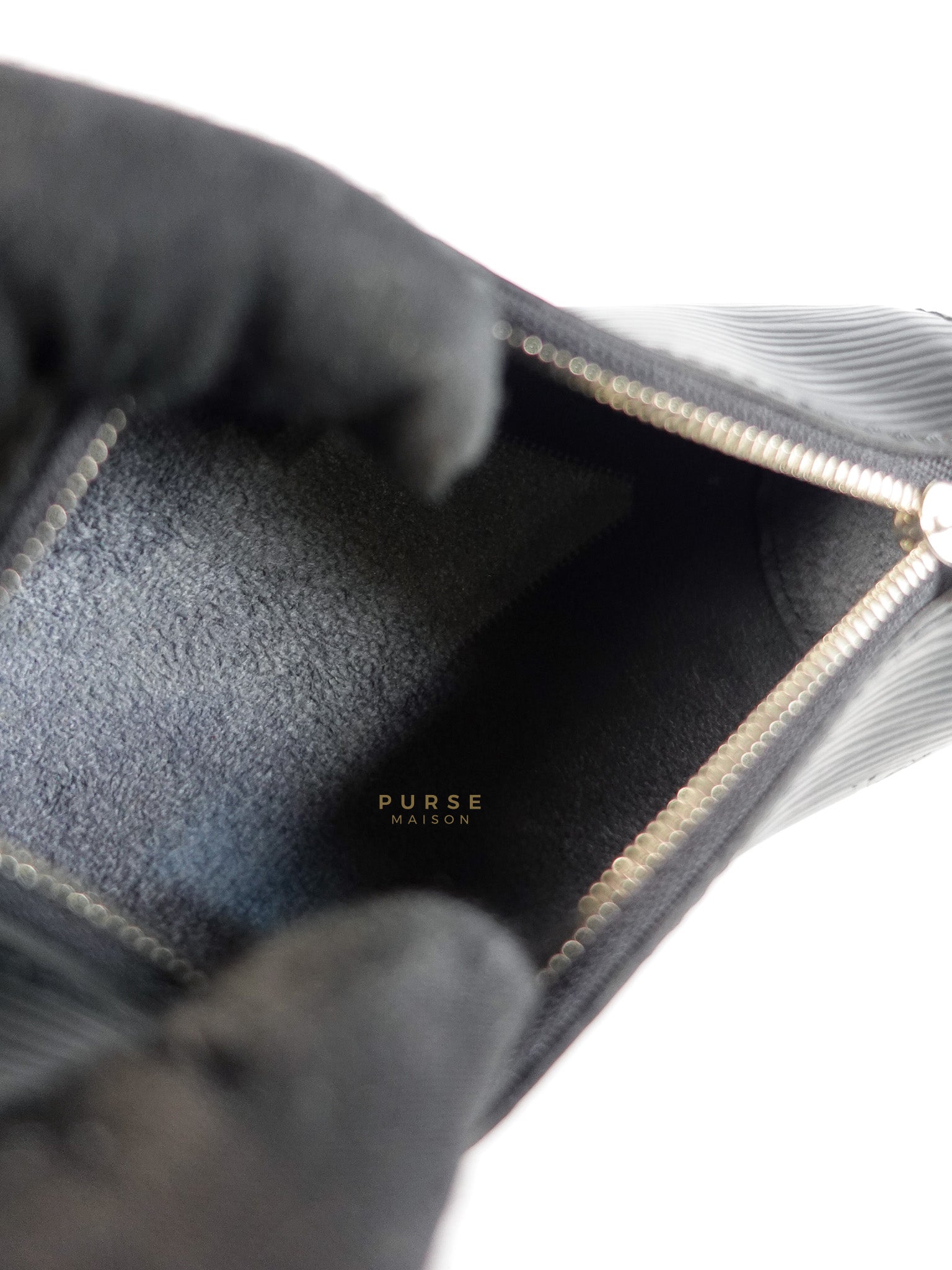 Soufflot Hand Bag in Black Epi Leather & Silver Hardware (Date Code: MI1026) | Purse Maison Luxury Bags Shop