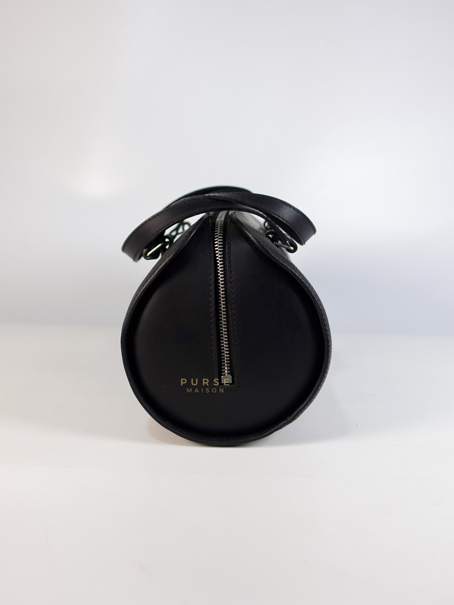 Soufflot Hand Bag in Black Epi Leather & Silver Hardware (Date Code: MI1026) | Purse Maison Luxury Bags Shop