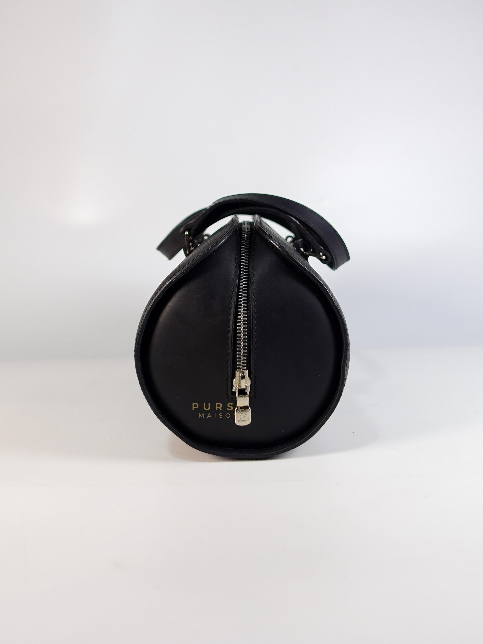 Soufflot Hand Bag in Black Epi Leather & Silver Hardware (Date Code: MI1026) | Purse Maison Luxury Bags Shop
