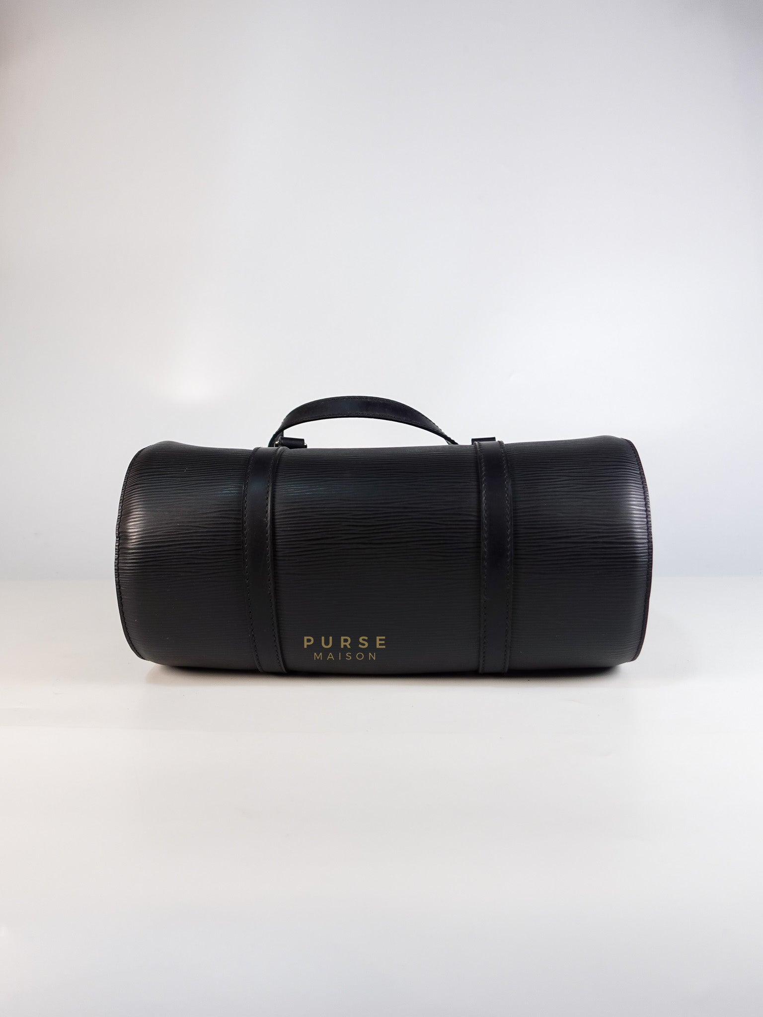 Soufflot Hand Bag in Black Epi Leather & Silver Hardware (Date Code: MI1026) | Purse Maison Luxury Bags Shop