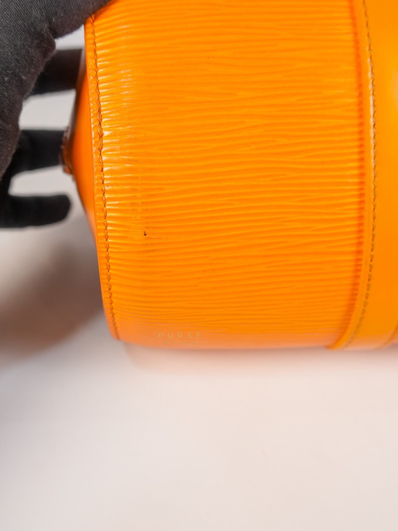 Soufflot Hand Bag Small in Orange Epi Leather (Date Code: MI0044) | Purse Maison Luxury Bags Shop
