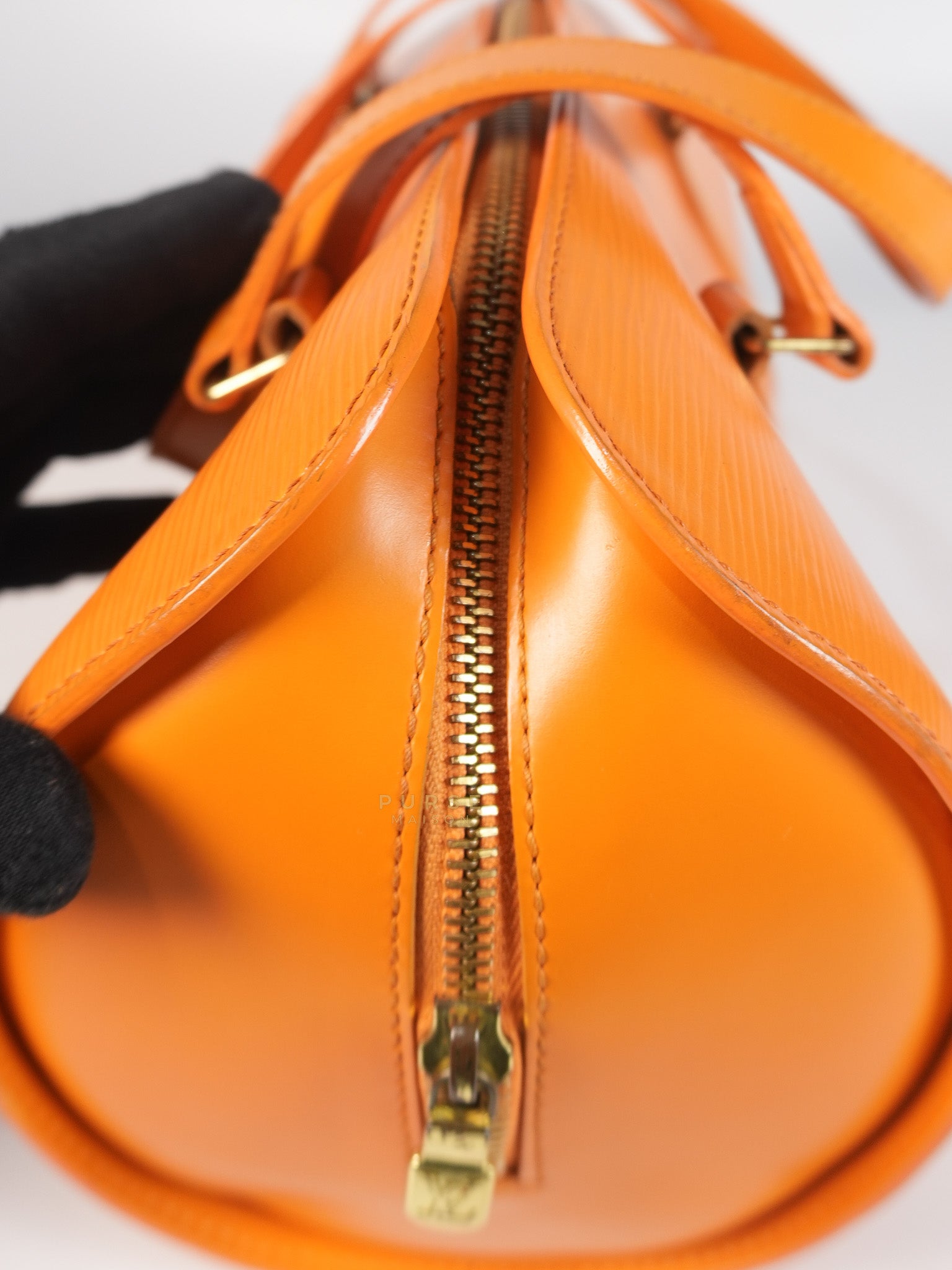 Soufflot Hand Bag Small in Orange Epi Leather (Date Code: MI0044) | Purse Maison Luxury Bags Shop