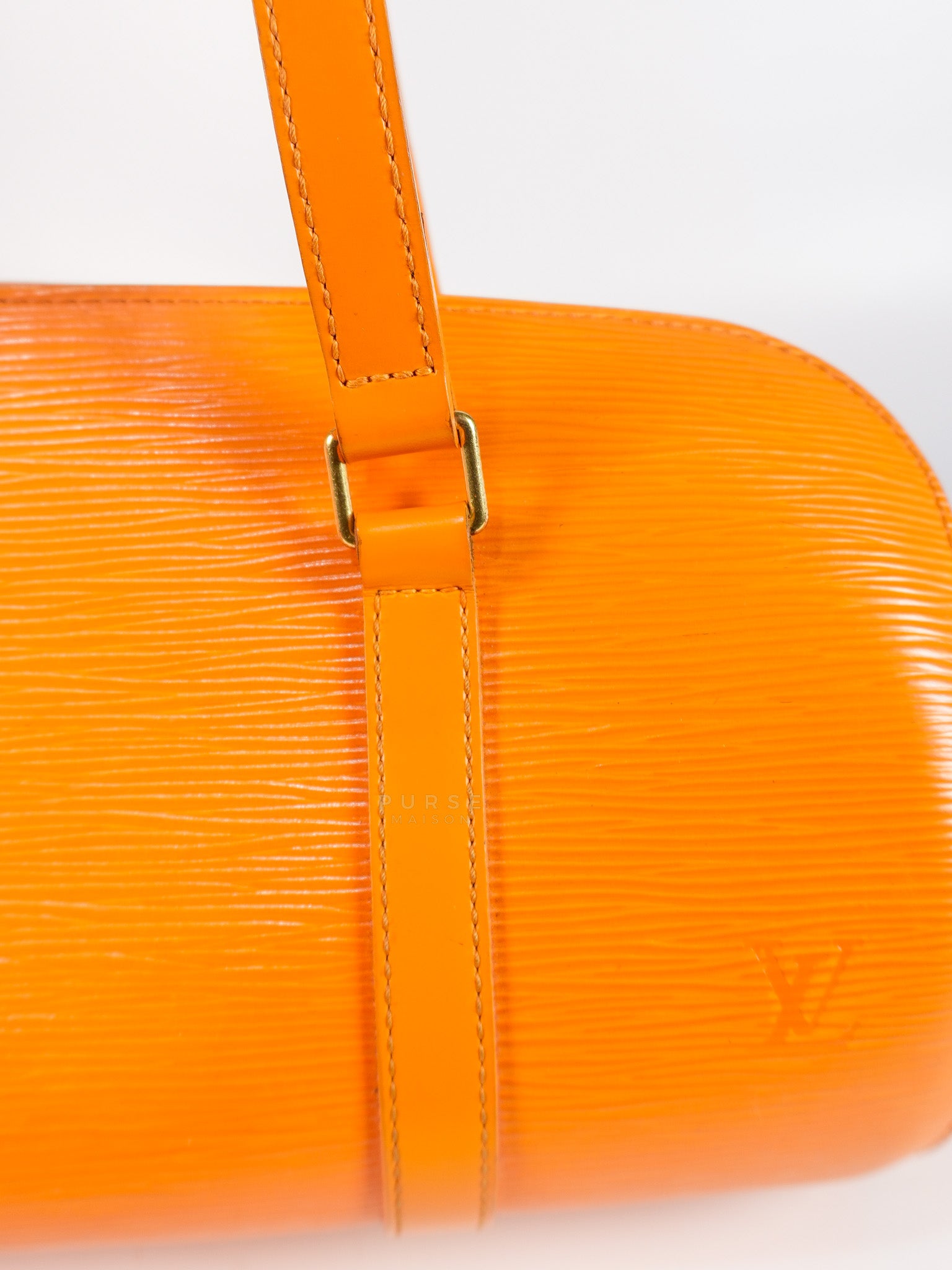 Soufflot Hand Bag Small in Orange Epi Leather (Date Code: MI0044) | Purse Maison Luxury Bags Shop