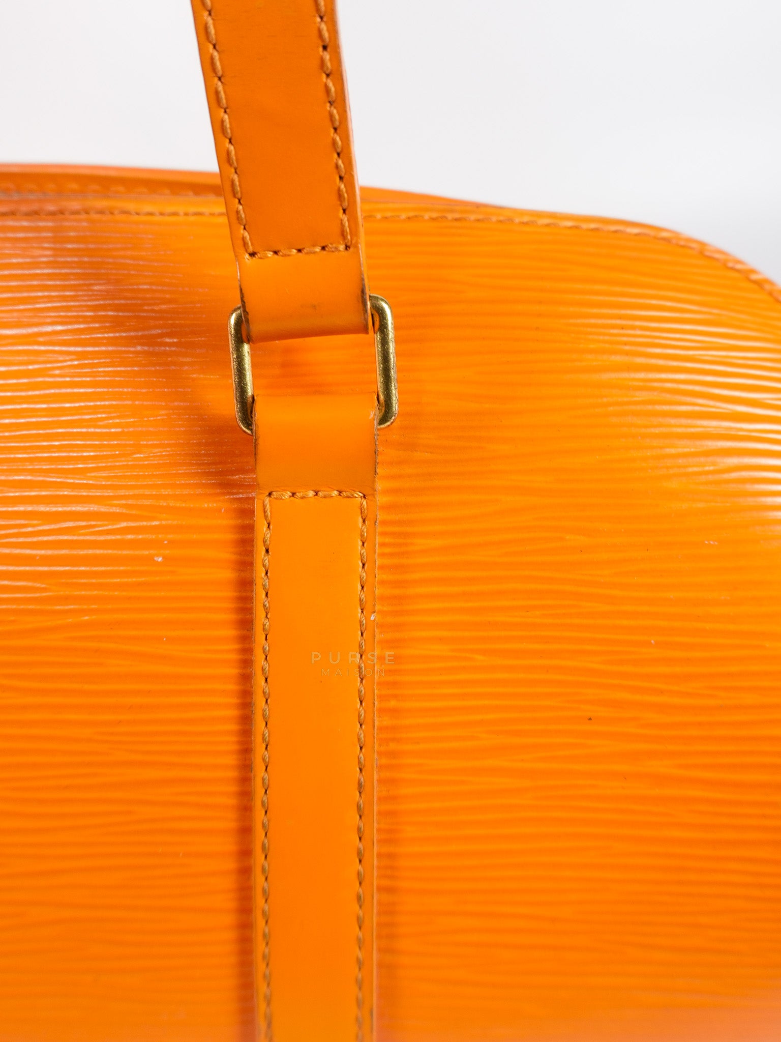 Soufflot Hand Bag Small in Orange Epi Leather (Date Code: MI0044) | Purse Maison Luxury Bags Shop