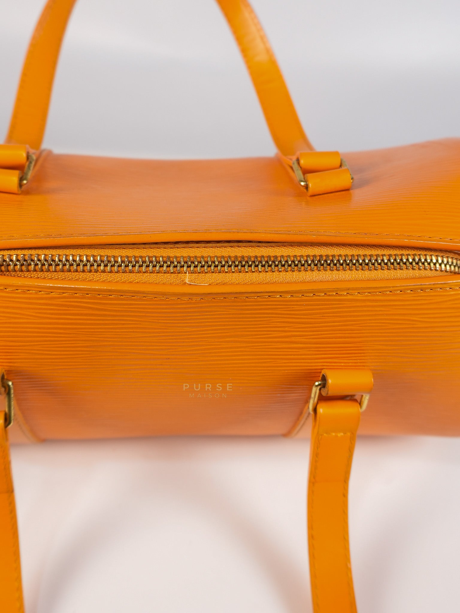 Soufflot Hand Bag Small in Orange Epi Leather (Date Code: MI0044) | Purse Maison Luxury Bags Shop