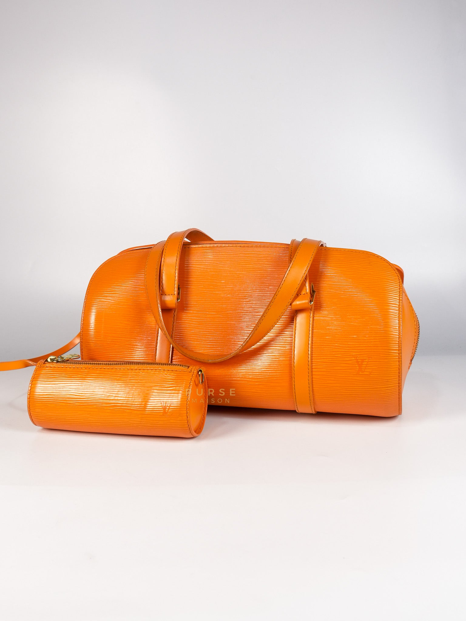 Soufflot Hand Bag Small in Orange Epi Leather (Date Code: MI0044) | Purse Maison Luxury Bags Shop