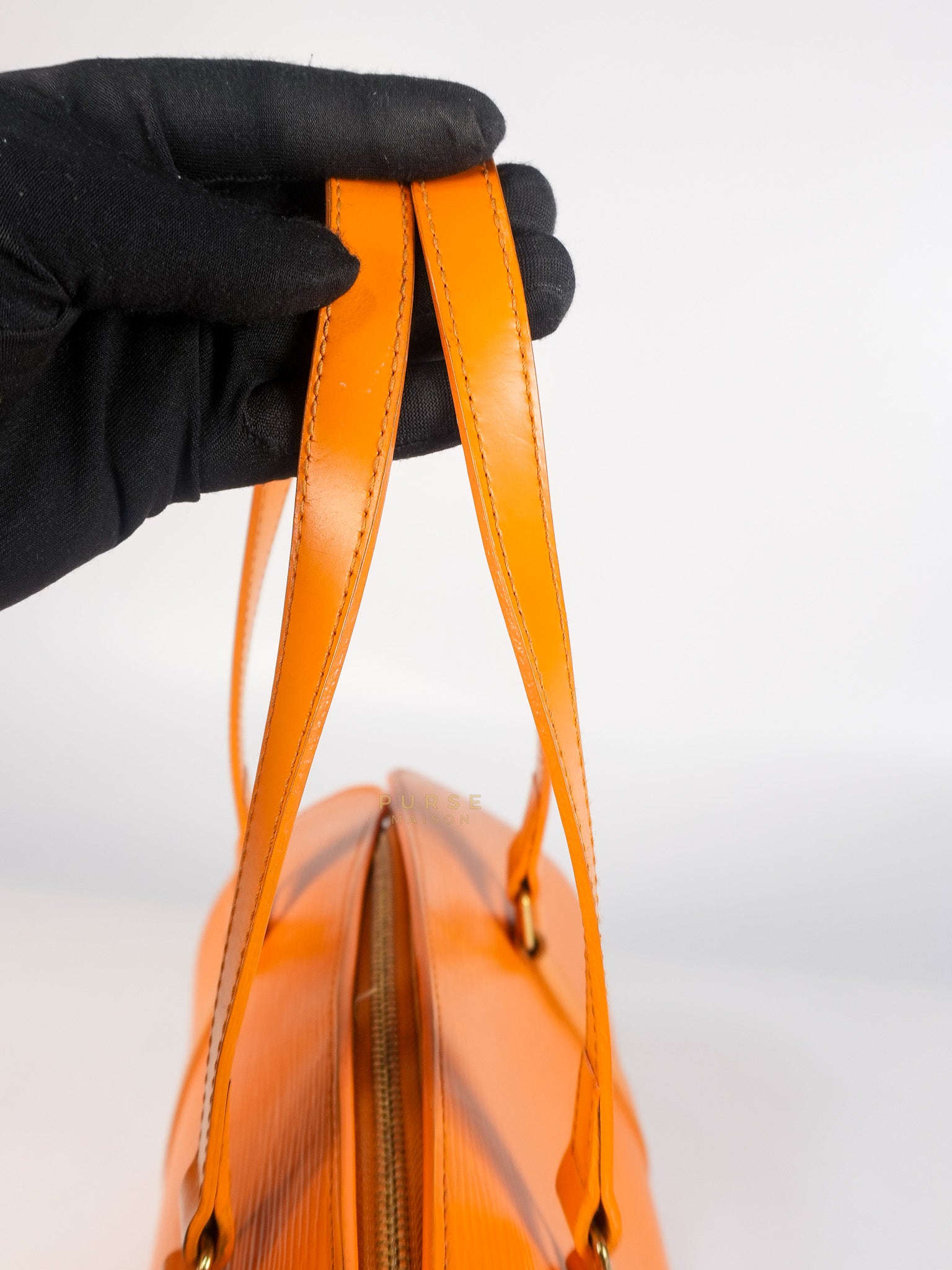 Soufflot Hand Bag Small in Orange Epi Leather (Date Code: MI0044) | Purse Maison Luxury Bags Shop