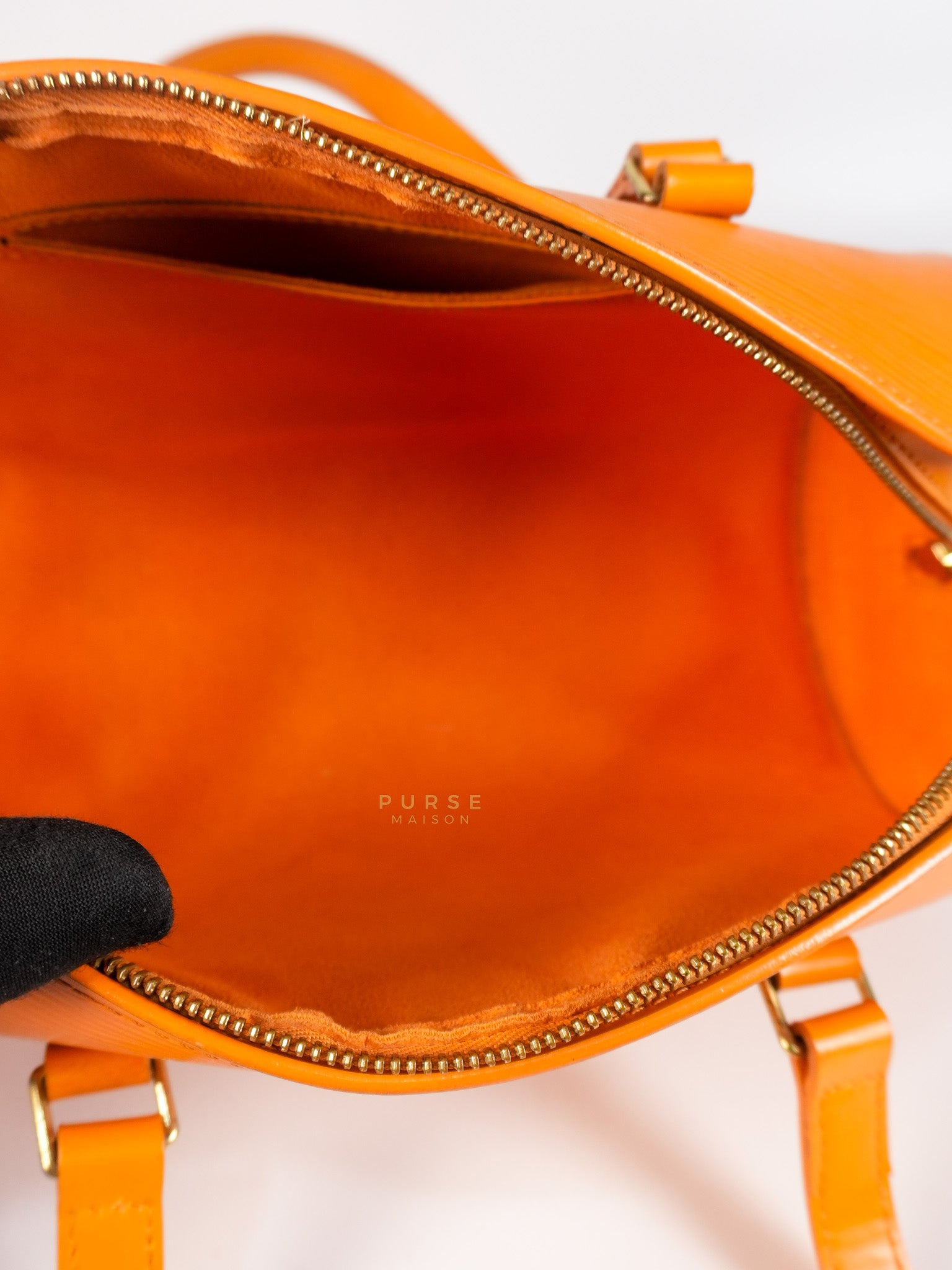 Soufflot Hand Bag Small in Orange Epi Leather (Date Code: MI0044) | Purse Maison Luxury Bags Shop