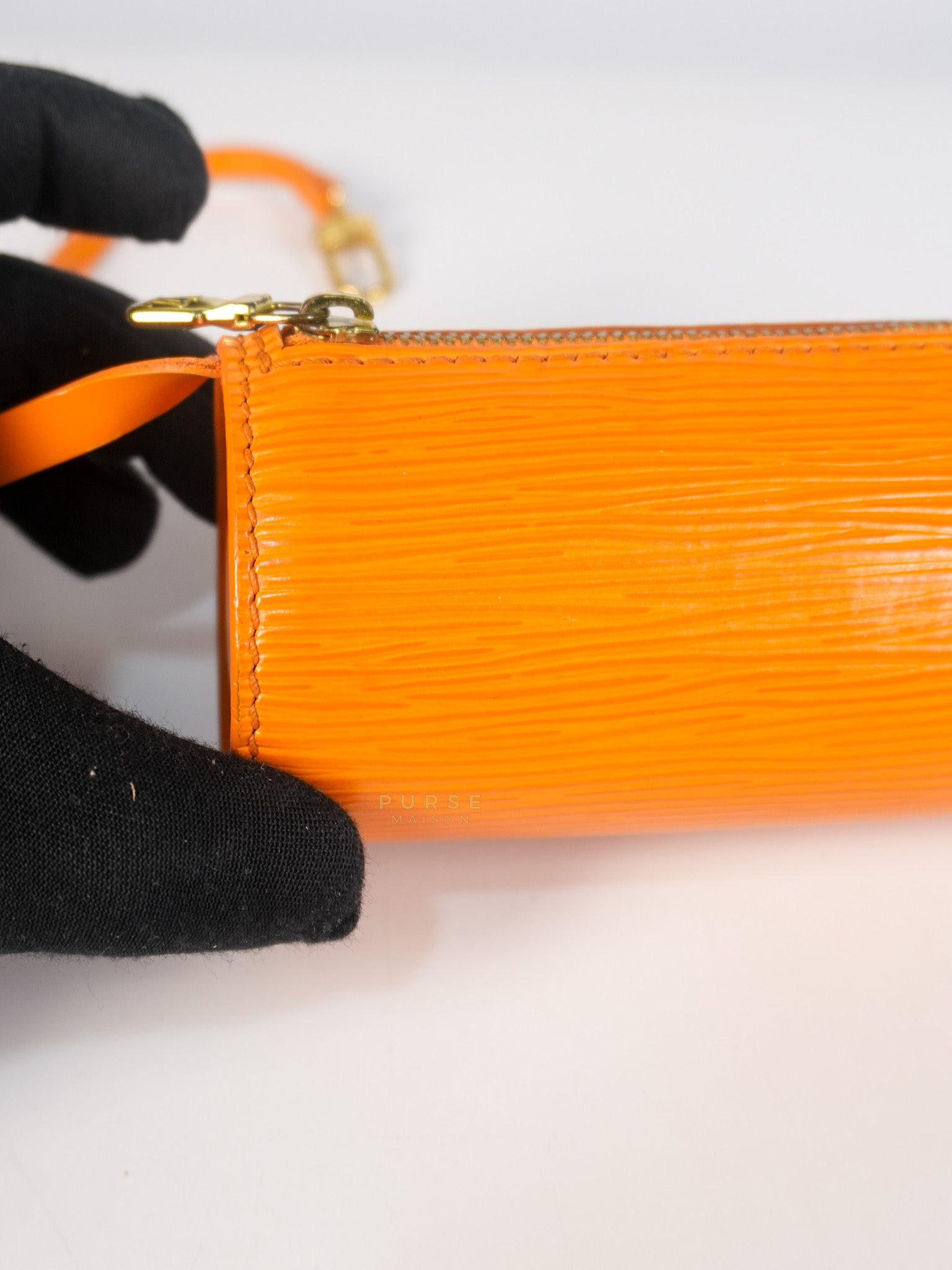 Soufflot Hand Bag Small in Orange Epi Leather (Date Code: MI0044) | Purse Maison Luxury Bags Shop
