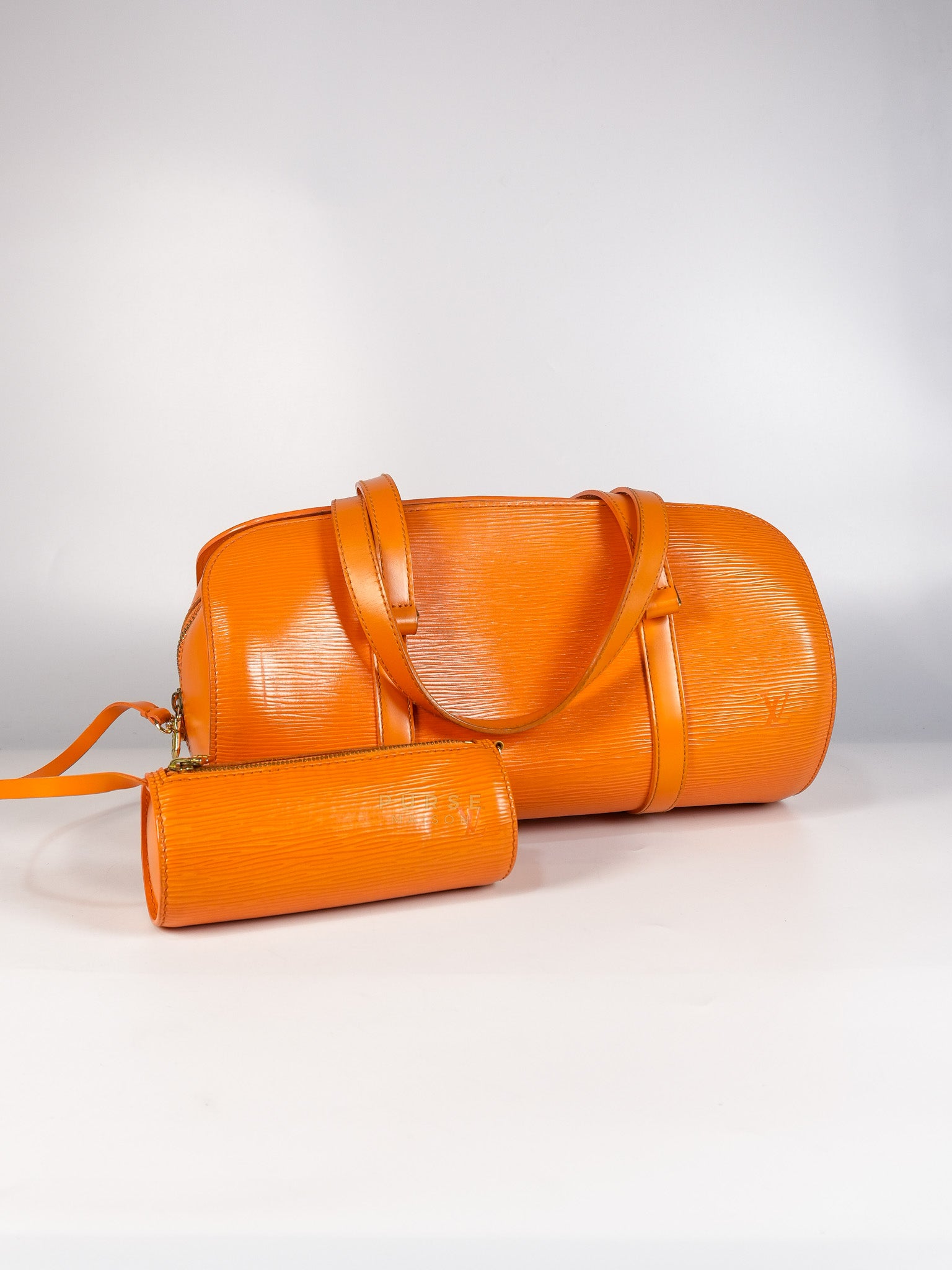 Soufflot Hand Bag Small in Orange Epi Leather (Date Code: MI0044) | Purse Maison Luxury Bags Shop