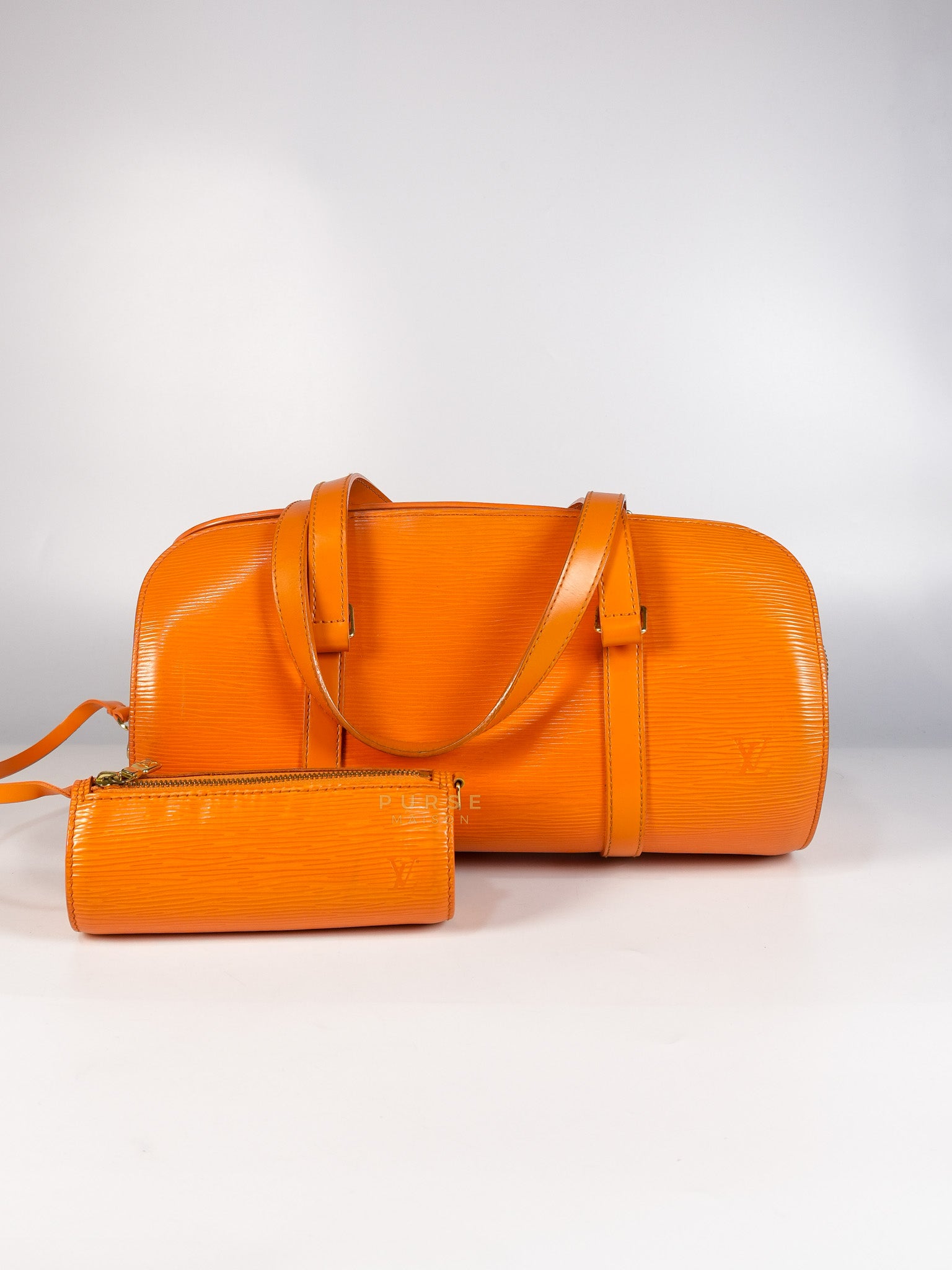 Soufflot Hand Bag Small in Orange Epi Leather (Date Code: MI0044) | Purse Maison Luxury Bags Shop