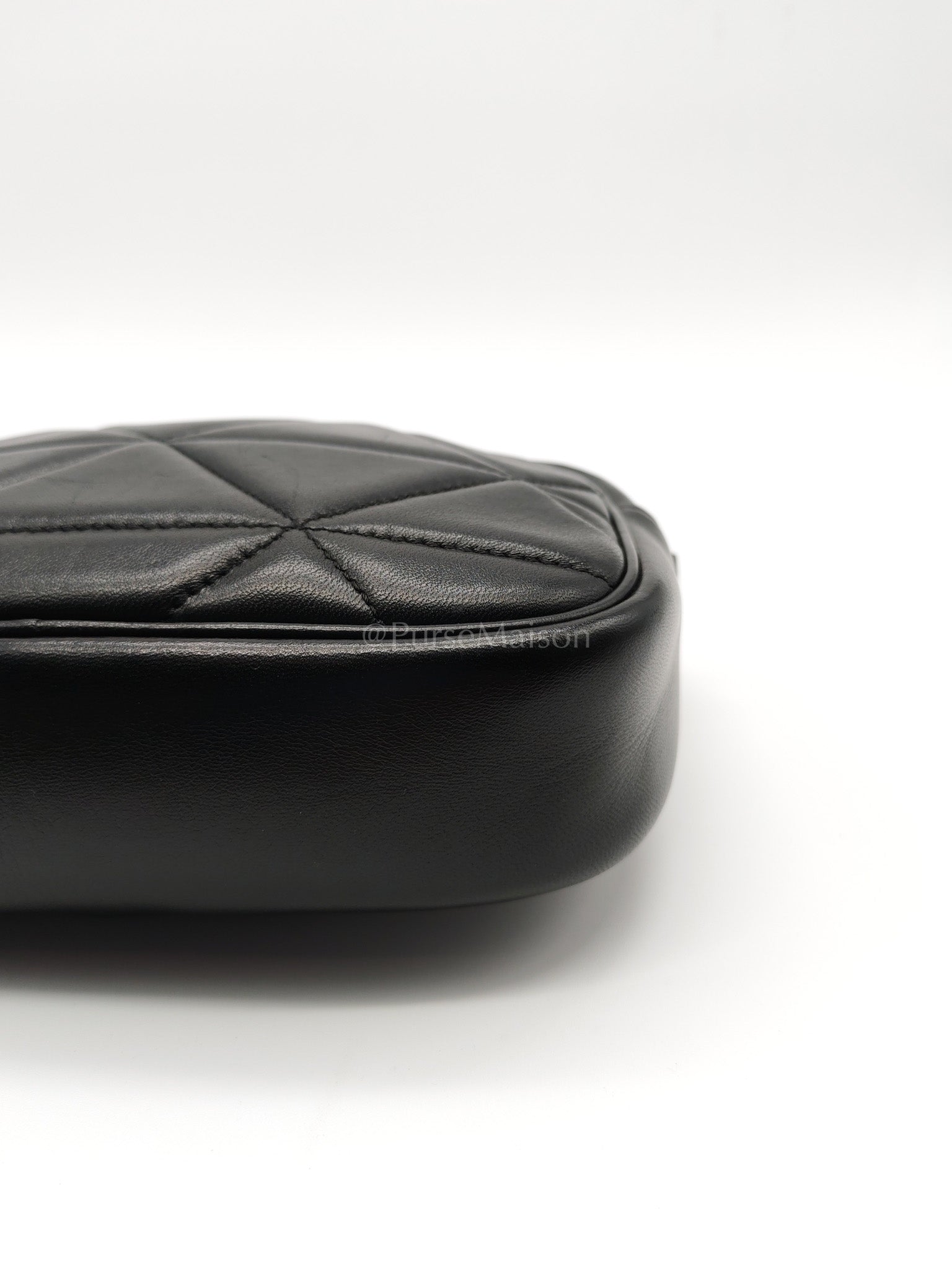 Spectrum Quilted in So Black Nappa Leather Camera Bag | Purse Maison Luxury Bags Shop