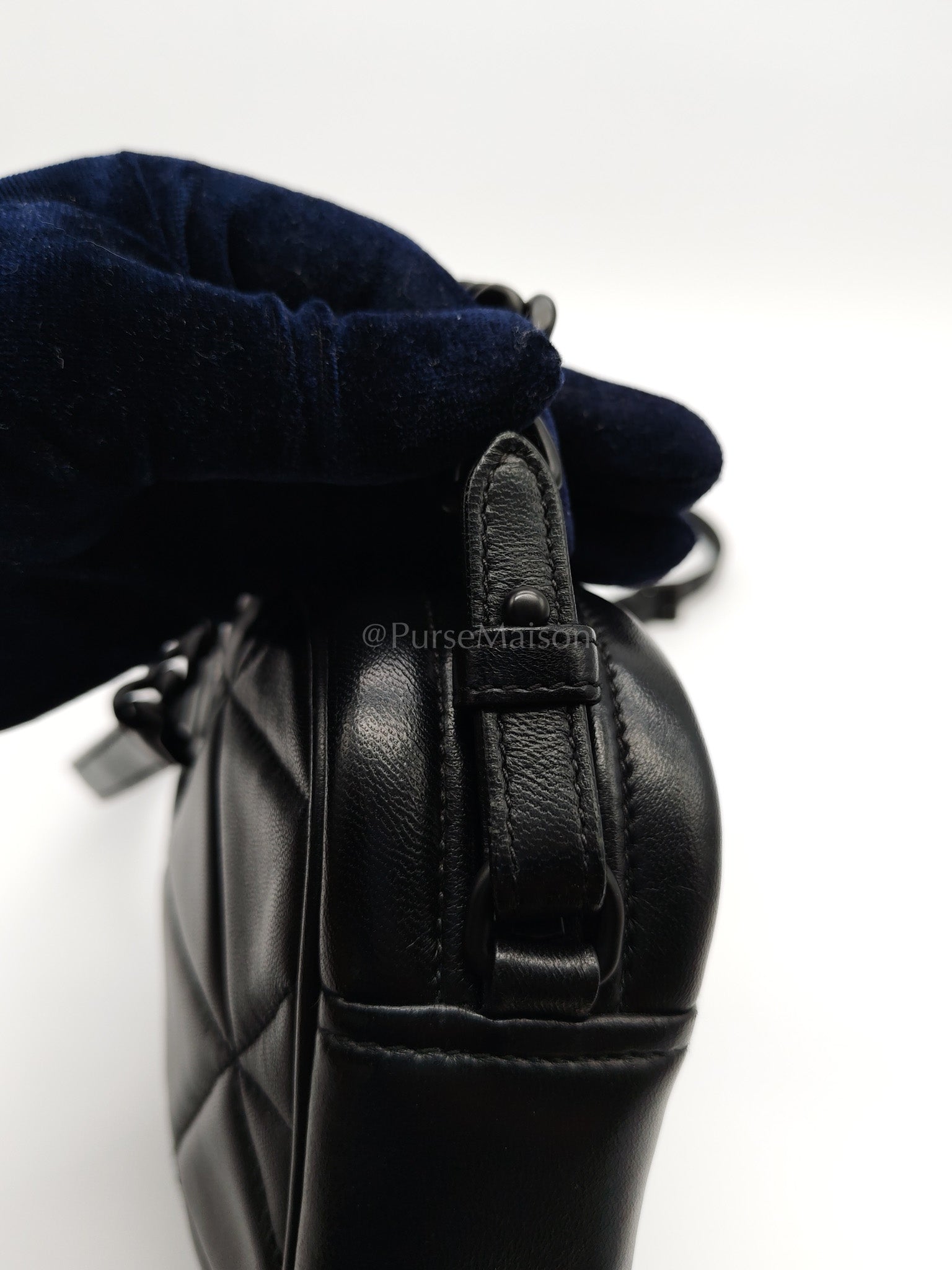 Spectrum Quilted in So Black Nappa Leather Camera Bag | Purse Maison Luxury Bags Shop