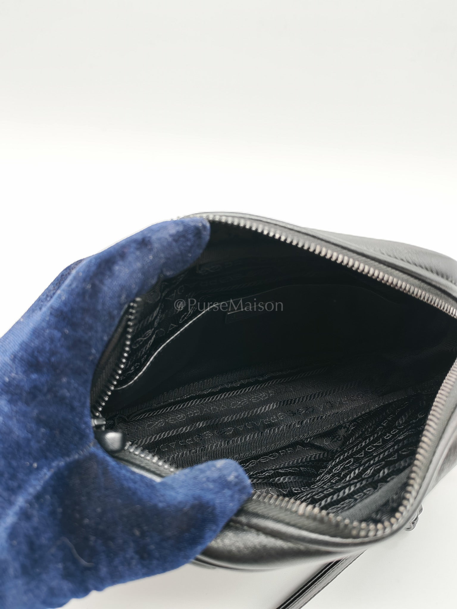 Spectrum Quilted in So Black Nappa Leather Camera Bag | Purse Maison Luxury Bags Shop