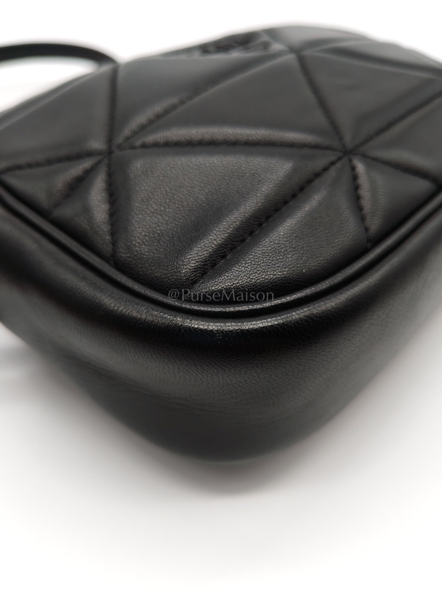 Spectrum Quilted in So Black Nappa Leather Camera Bag | Purse Maison Luxury Bags Shop