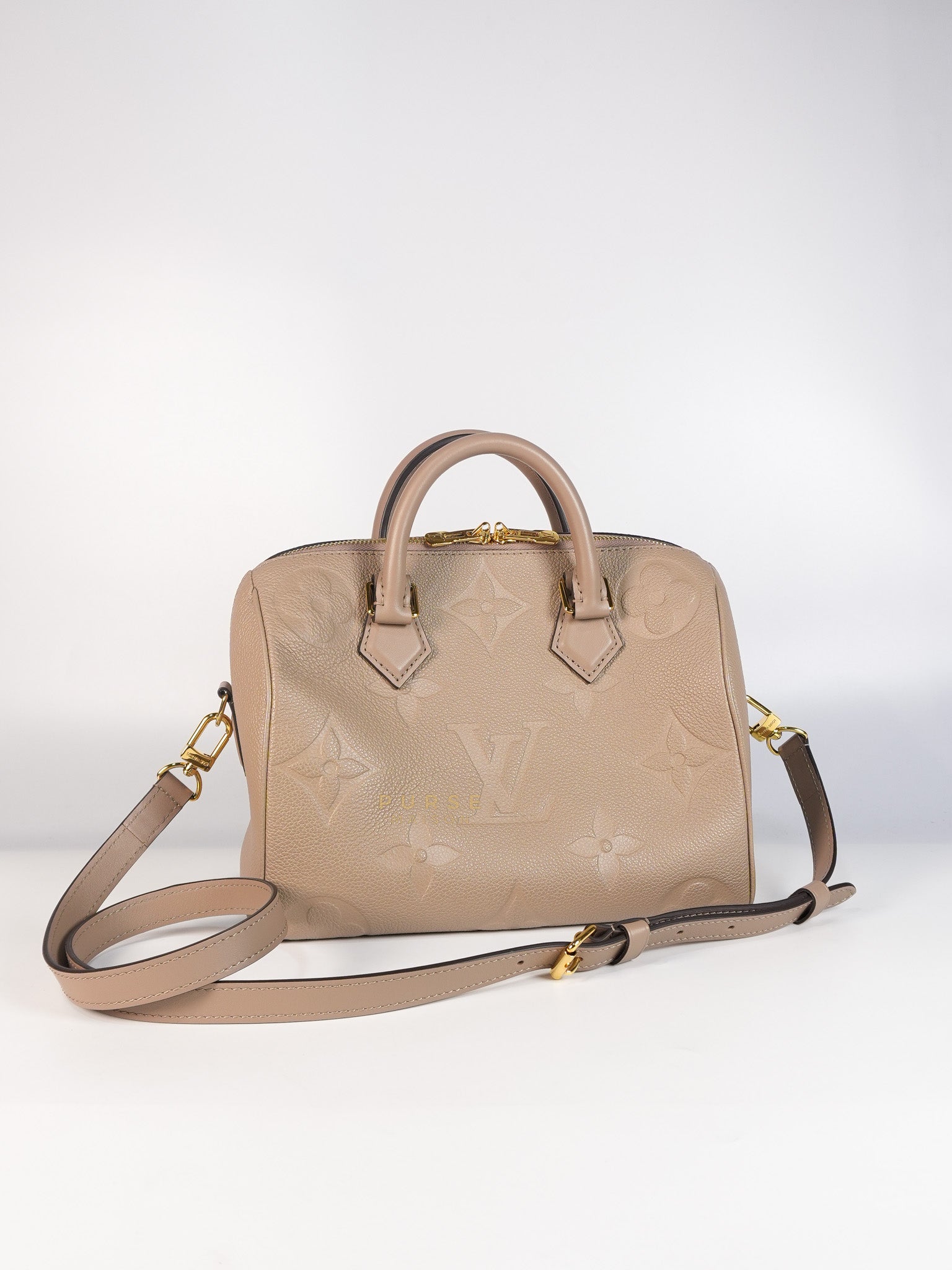Speedy 25 in Beige Monogram Empreinte Leather Microchip | Purse Maison Luxury Bags Shop