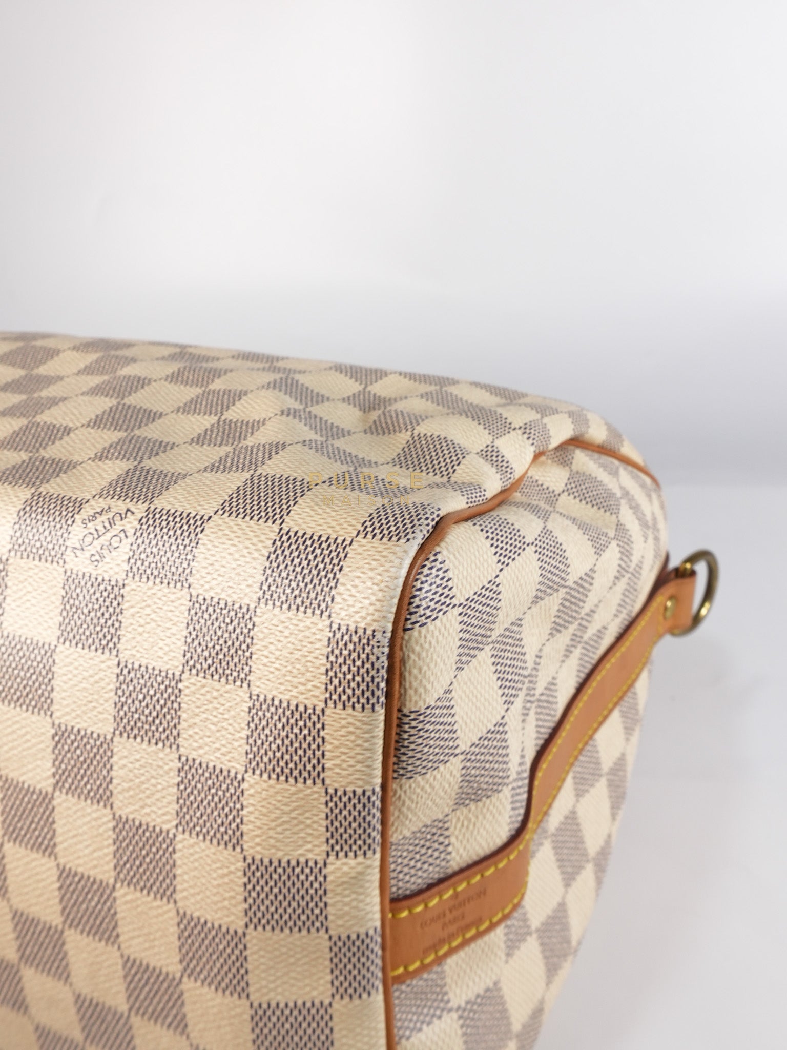 Speedy 30 Bandouliere in Damier Azur Canvas & Gold Hardware (Date Code: DU4103) | Purse Maison Luxury Bags Shop