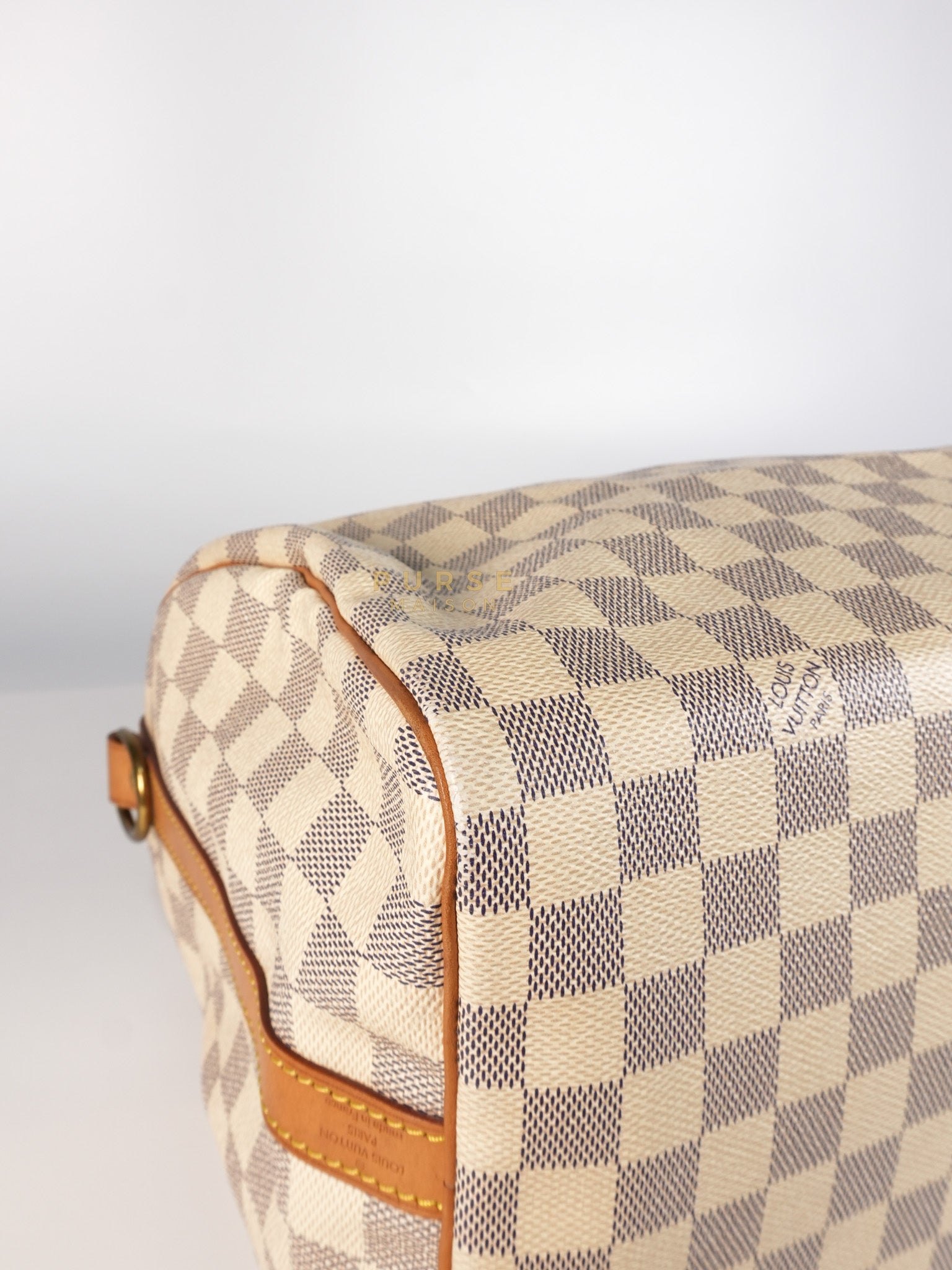Speedy 30 Bandouliere in Damier Azur Canvas & Gold Hardware (Date Code: DU4103) | Purse Maison Luxury Bags Shop
