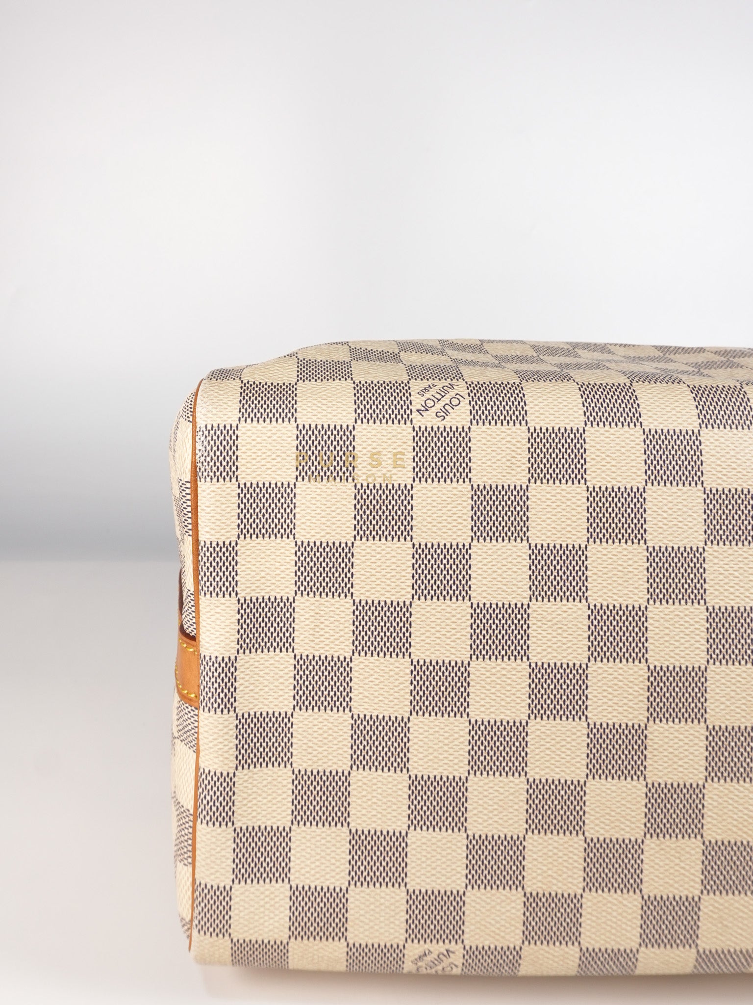 Speedy 30 Bandouliere in Damier Azur Canvas & Gold Hardware (Date Code: DU4103) | Purse Maison Luxury Bags Shop
