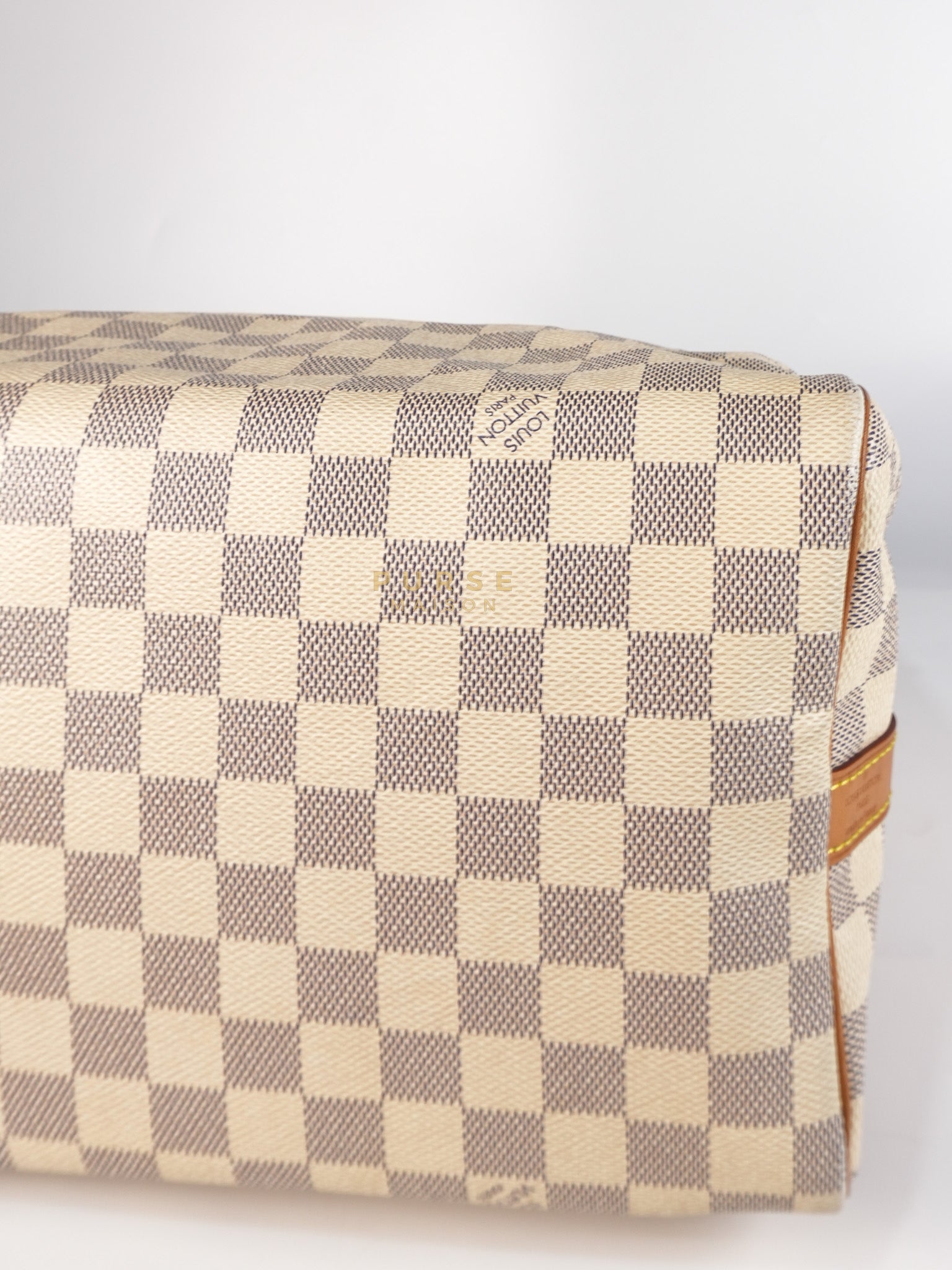 Speedy 30 Bandouliere in Damier Azur Canvas & Gold Hardware (Date Code: DU4103) | Purse Maison Luxury Bags Shop