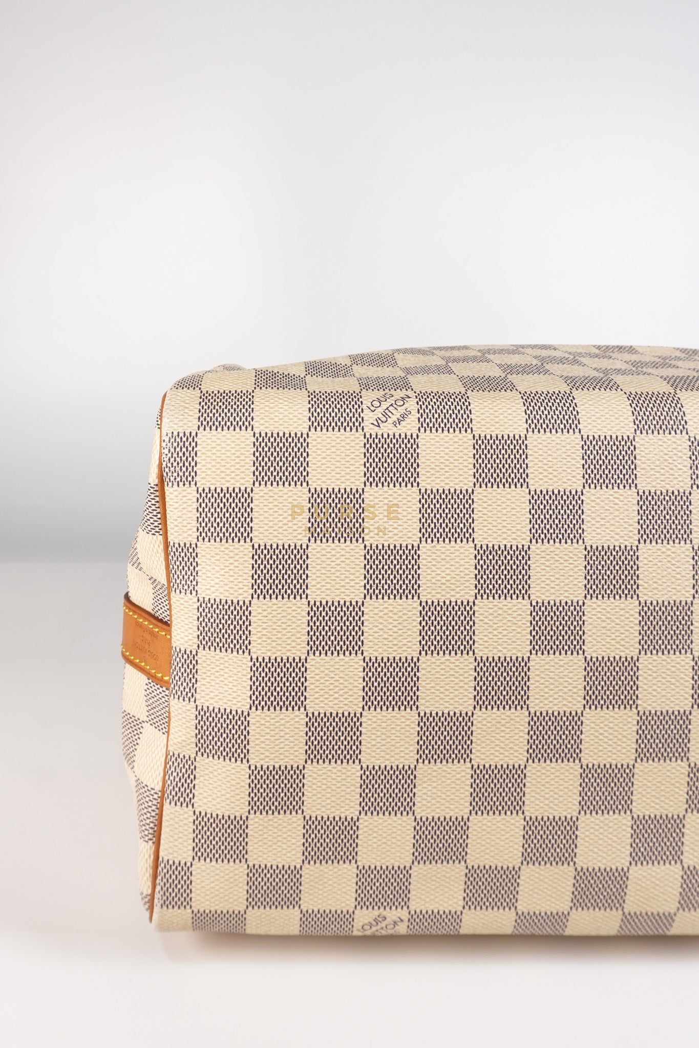 Speedy 30 Bandouliere in Damier Azur Canvas & Gold Hardware (Date Code: DU4103) | Purse Maison Luxury Bags Shop