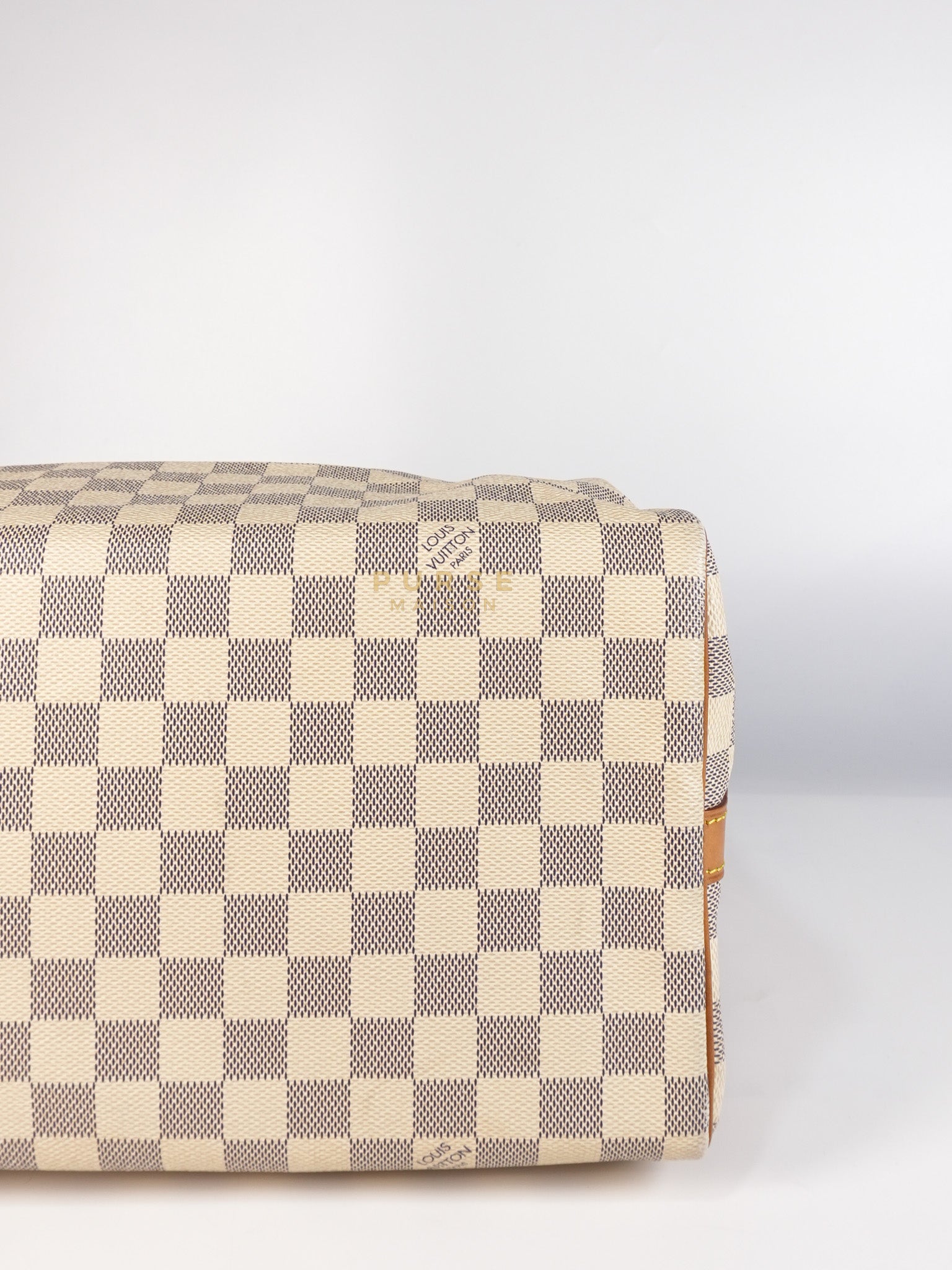 Speedy 30 Bandouliere in Damier Azur Canvas & Gold Hardware (Date Code: DU4103) | Purse Maison Luxury Bags Shop