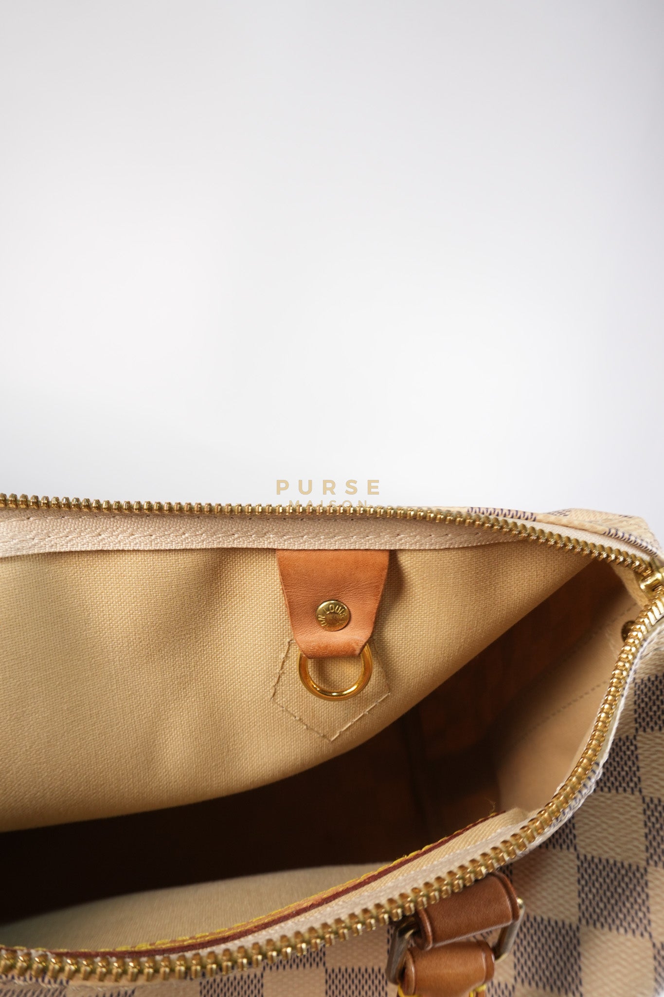 Speedy 30 Bandouliere in Damier Azur Canvas & Gold Hardware (Date Code: DU4103) | Purse Maison Luxury Bags Shop