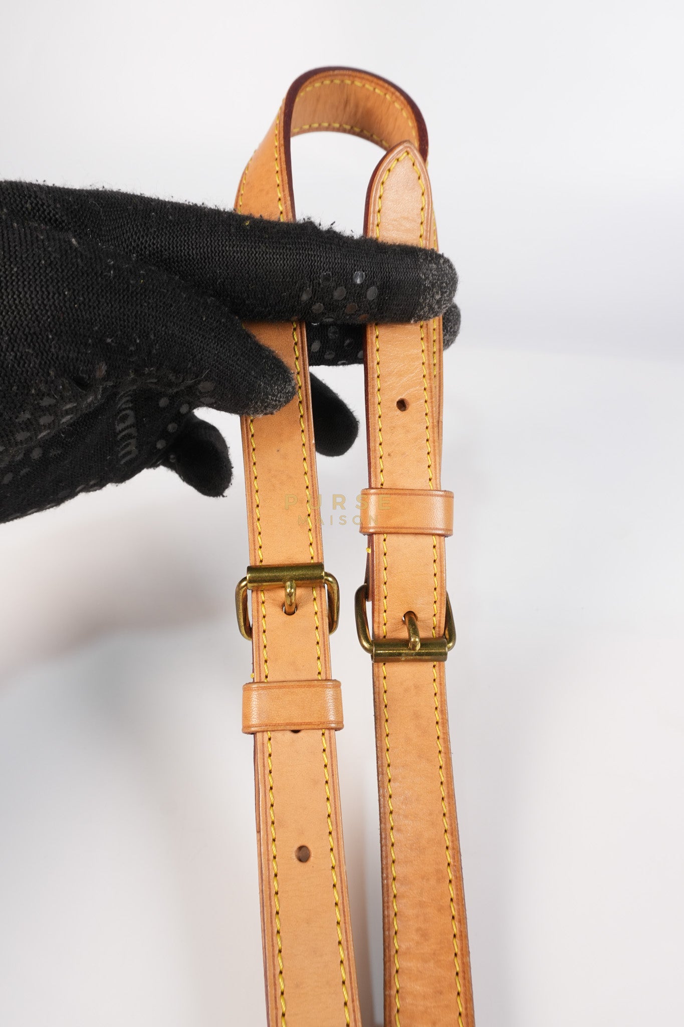 Speedy 30 Bandouliere in Damier Azur Canvas & Gold Hardware (Date Code: DU4103) | Purse Maison Luxury Bags Shop