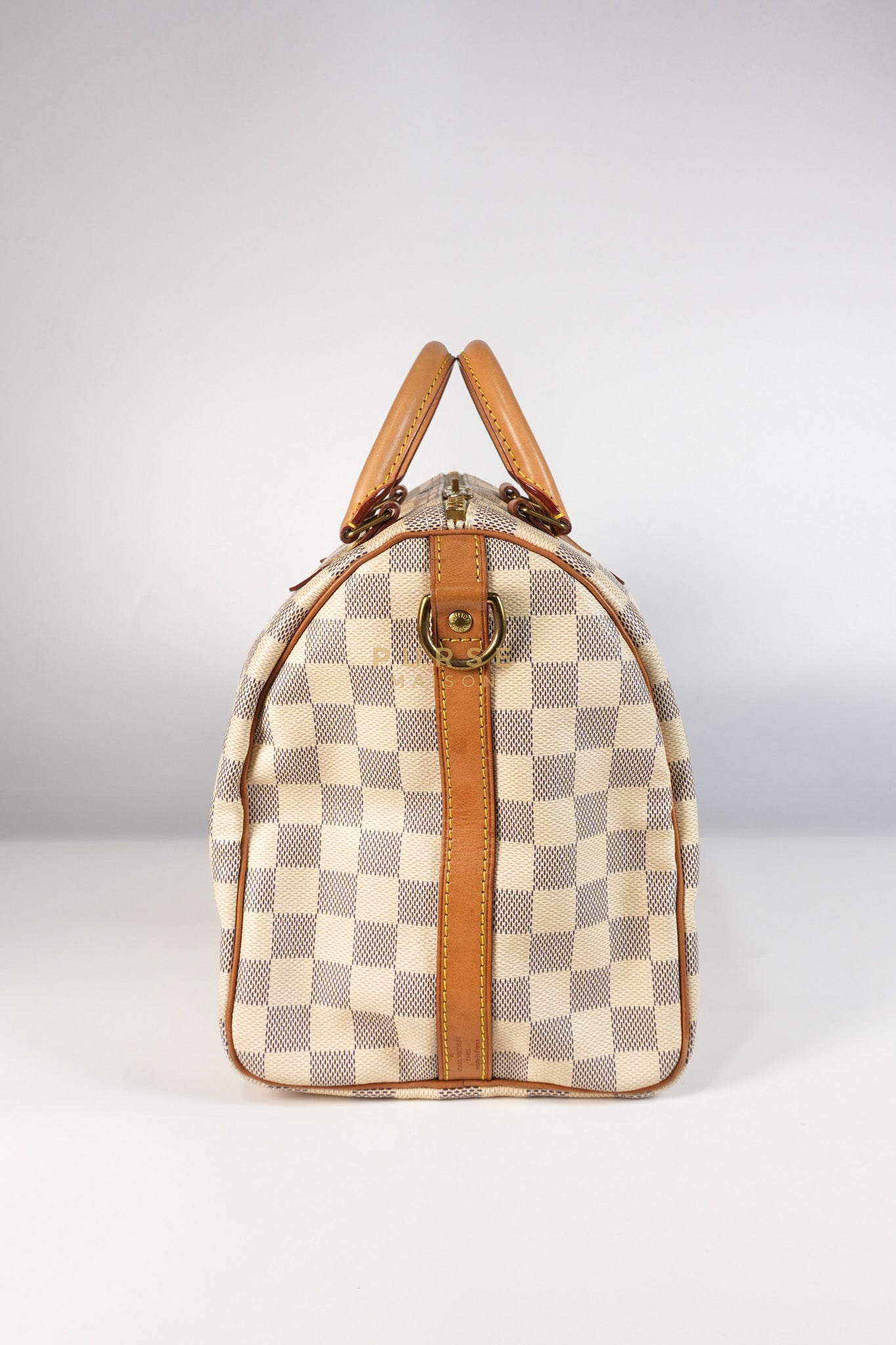 Speedy 30 Bandouliere in Damier Azur Canvas & Gold Hardware (Date Code: DU4103) | Purse Maison Luxury Bags Shop