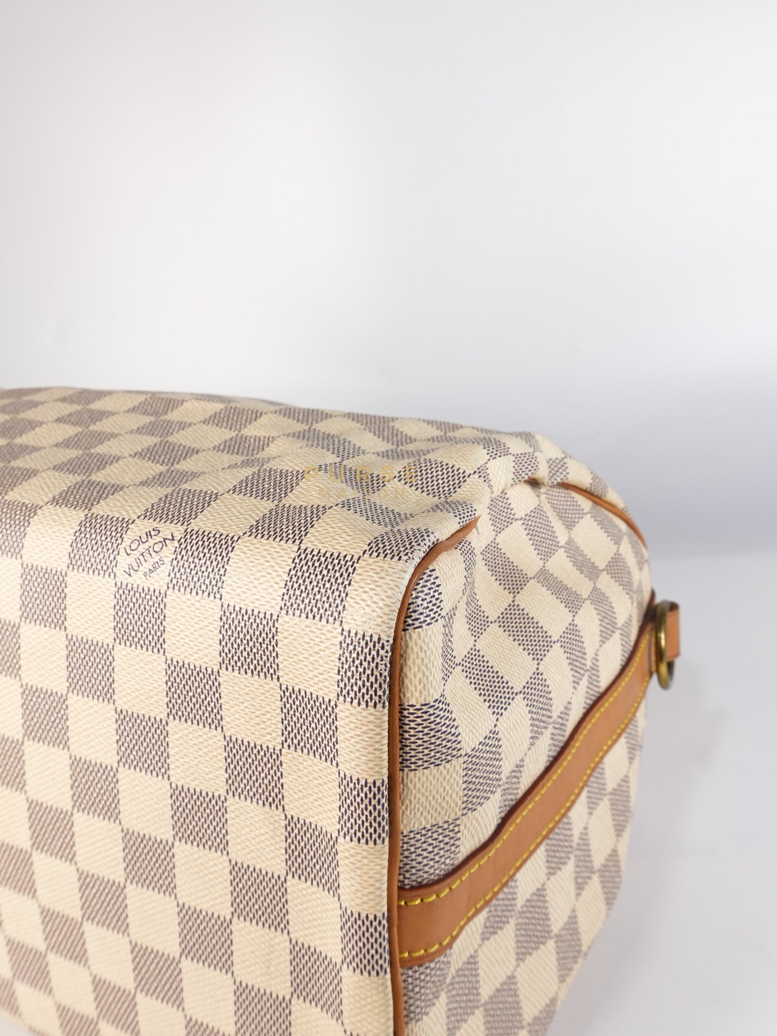 Speedy 30 Bandouliere in Damier Azur Canvas & Gold Hardware (Date Code: DU4103) | Purse Maison Luxury Bags Shop