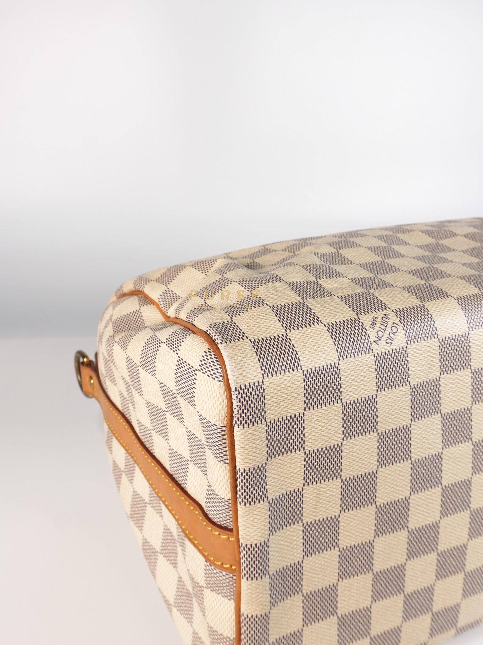 Speedy 30 Bandouliere in Damier Azur Canvas & Gold Hardware (Date Code: DU4103) | Purse Maison Luxury Bags Shop