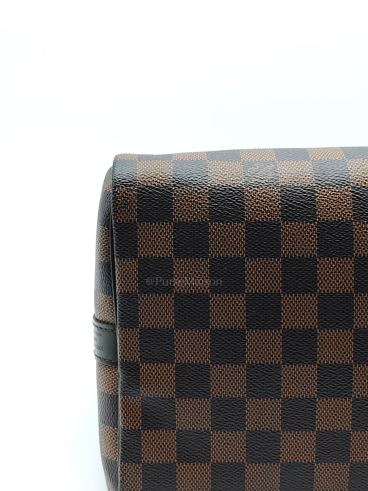 Speedy 30 Bandoullier in Damier Ebene Canvas & Gold Hardware (Datecode: CT0134) | Purse Maison Luxury Bags Shop