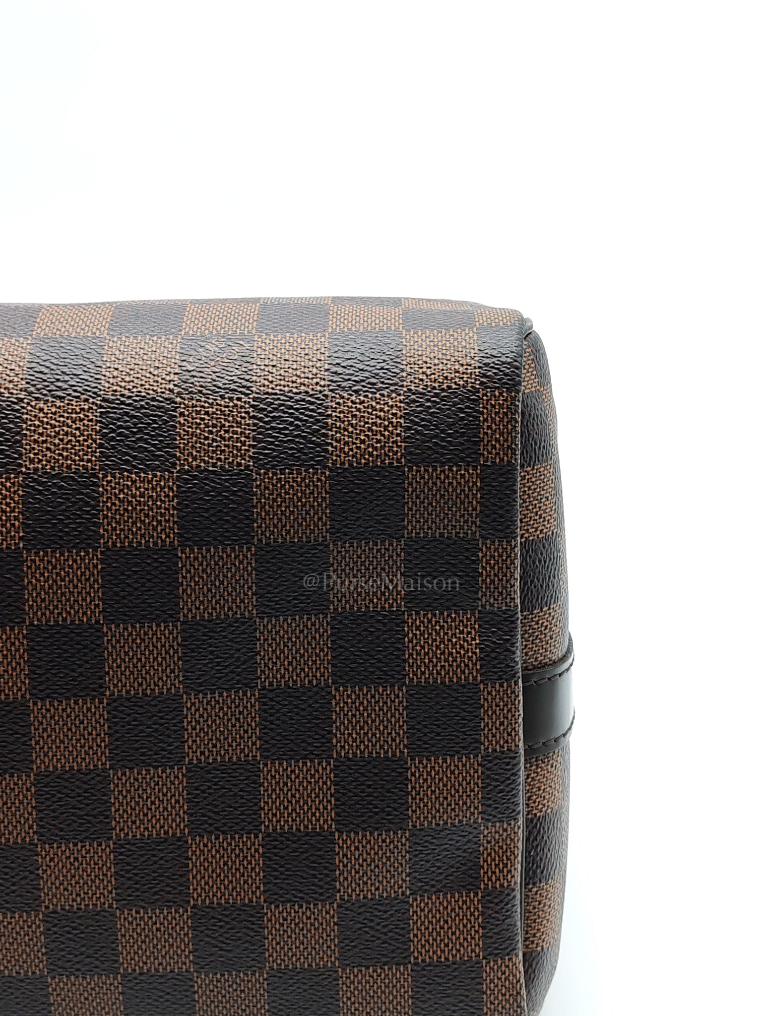 Speedy 30 Bandoullier in Damier Ebene Canvas & Gold Hardware (Datecode: CT0134) | Purse Maison Luxury Bags Shop