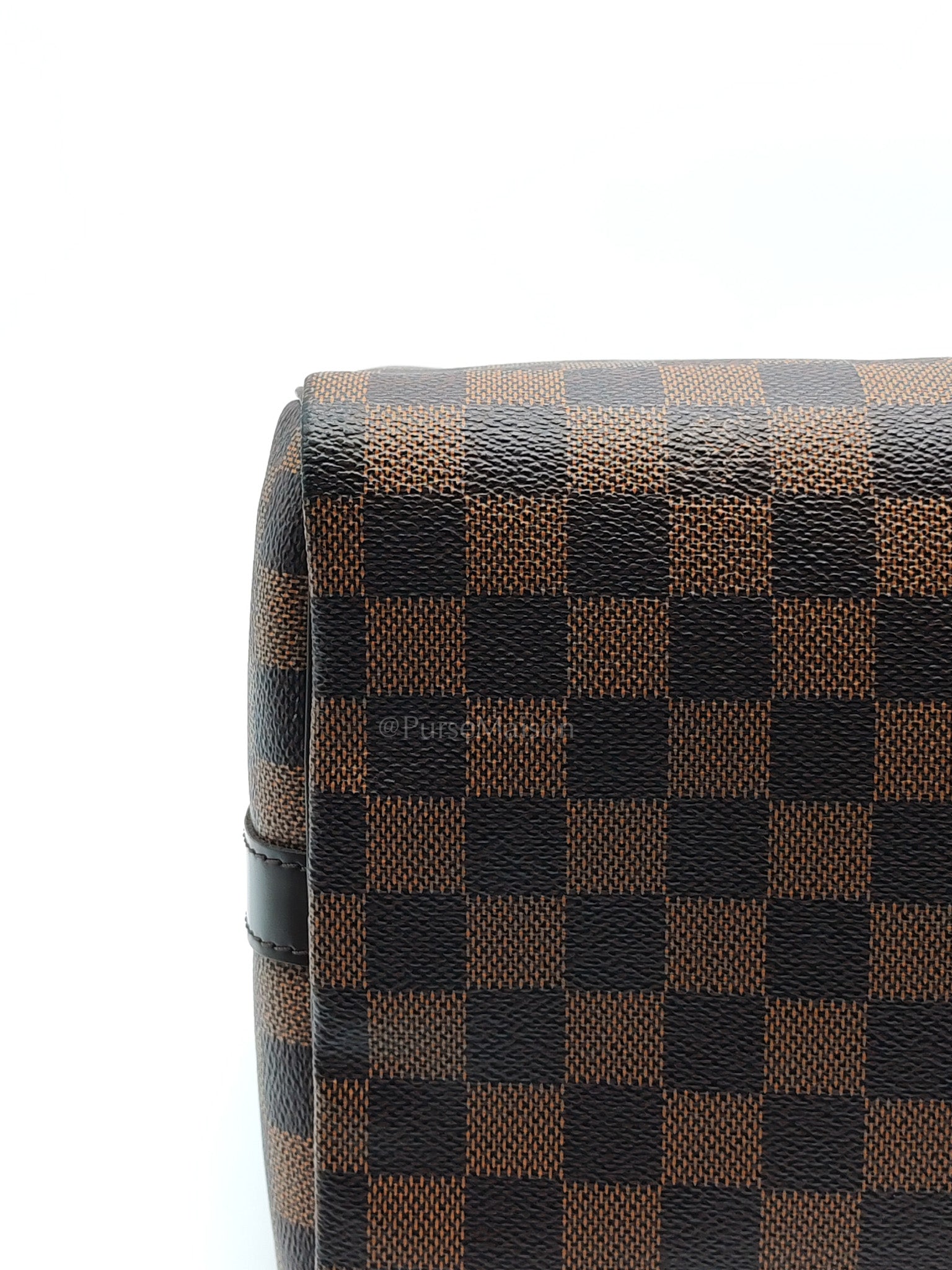 Speedy 30 Bandoullier in Damier Ebene Canvas & Gold Hardware (Datecode: CT0134) | Purse Maison Luxury Bags Shop
