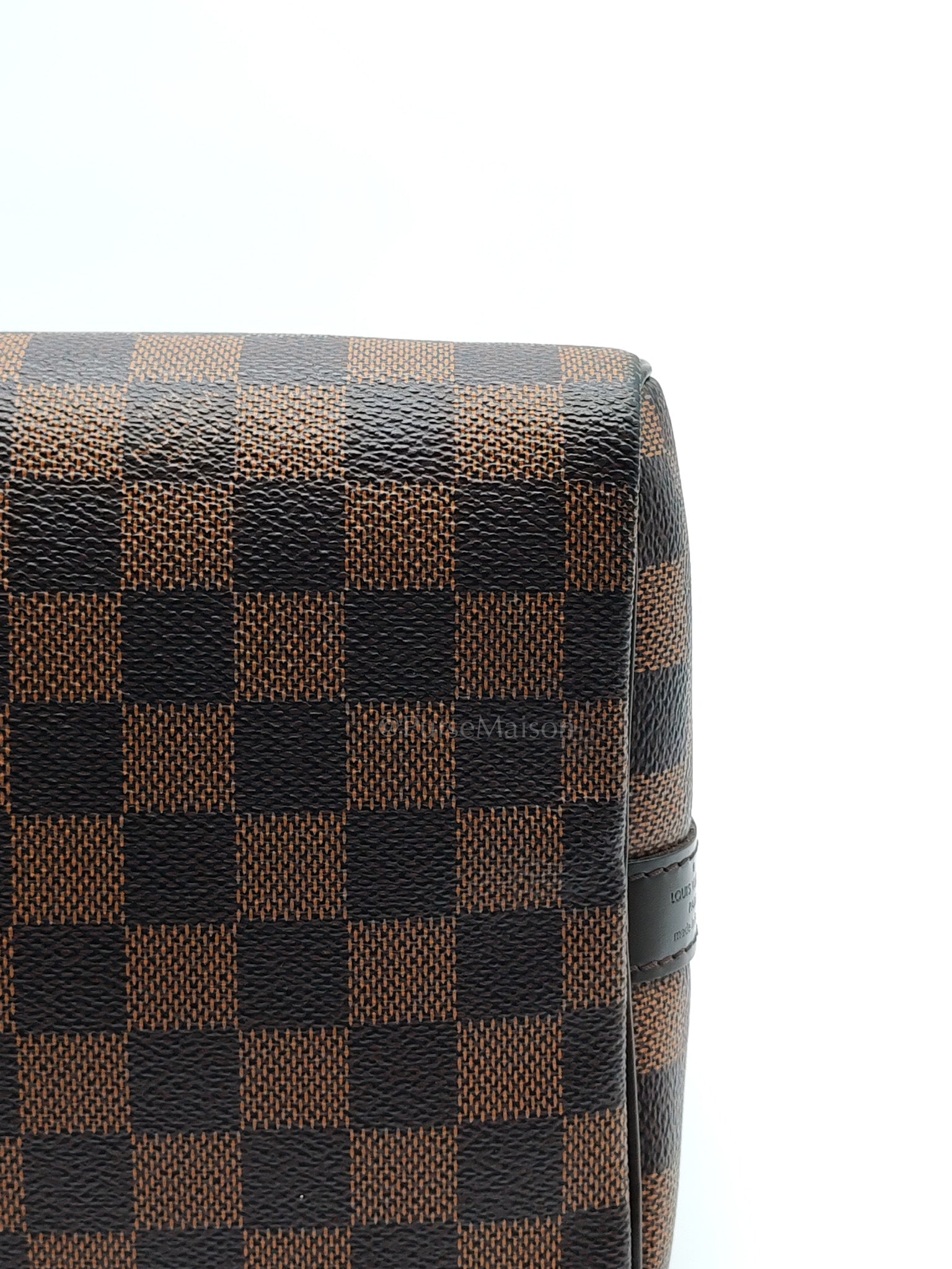 Speedy 30 Bandoullier in Damier Ebene Canvas & Gold Hardware (Datecode: CT0134) | Purse Maison Luxury Bags Shop