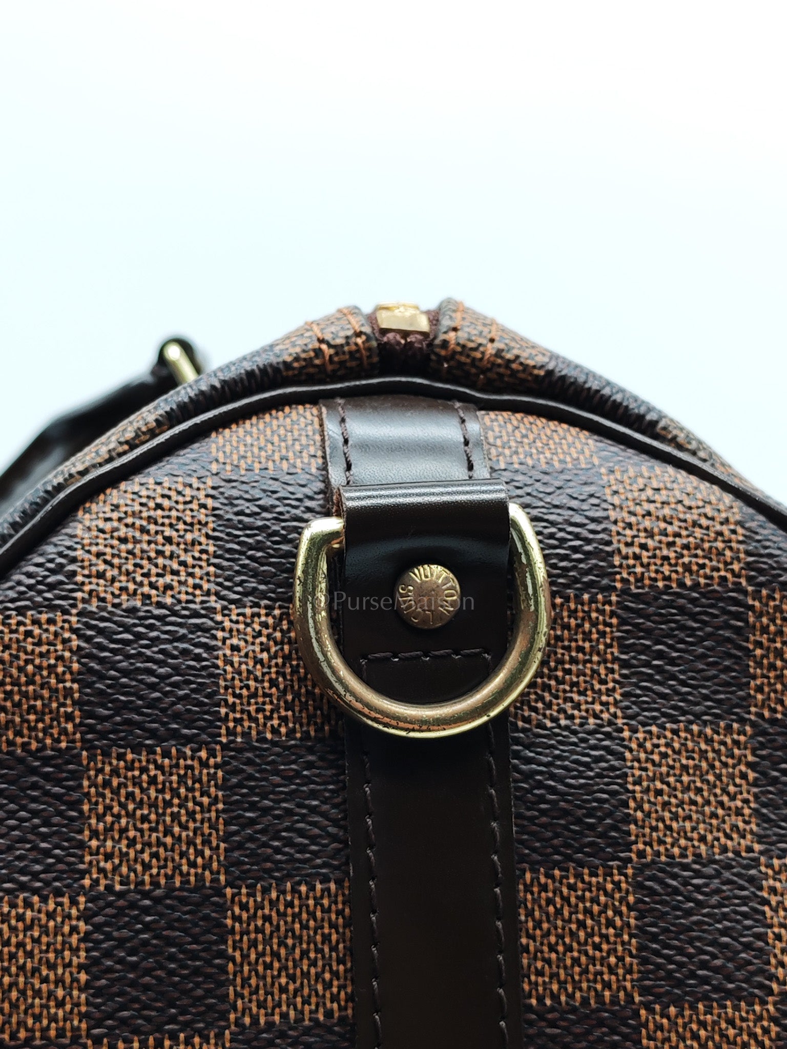 Speedy 30 Bandoullier in Damier Ebene Canvas & Gold Hardware (Datecode: CT0134) | Purse Maison Luxury Bags Shop