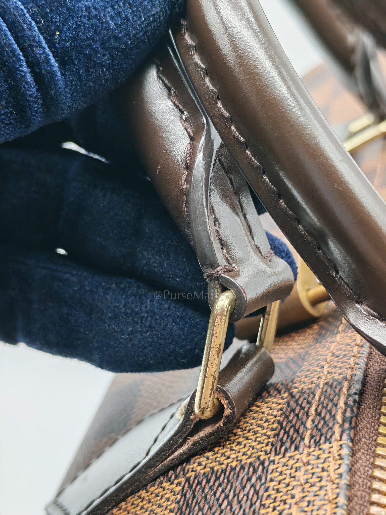 Speedy 30 Bandoullier in Damier Ebene Canvas & Gold Hardware (Datecode: CT0134) | Purse Maison Luxury Bags Shop